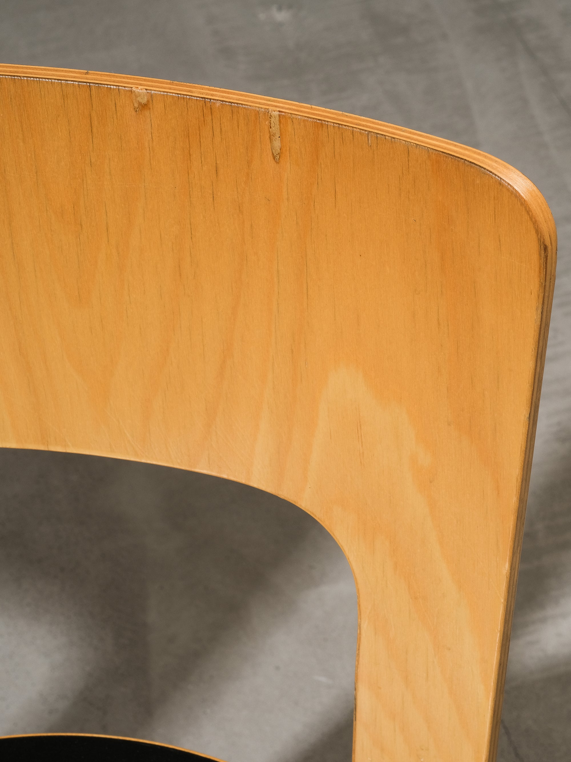 Pair of Model 66 Chairs with Black Linoleum Seat by Alvar Aalto for Artek