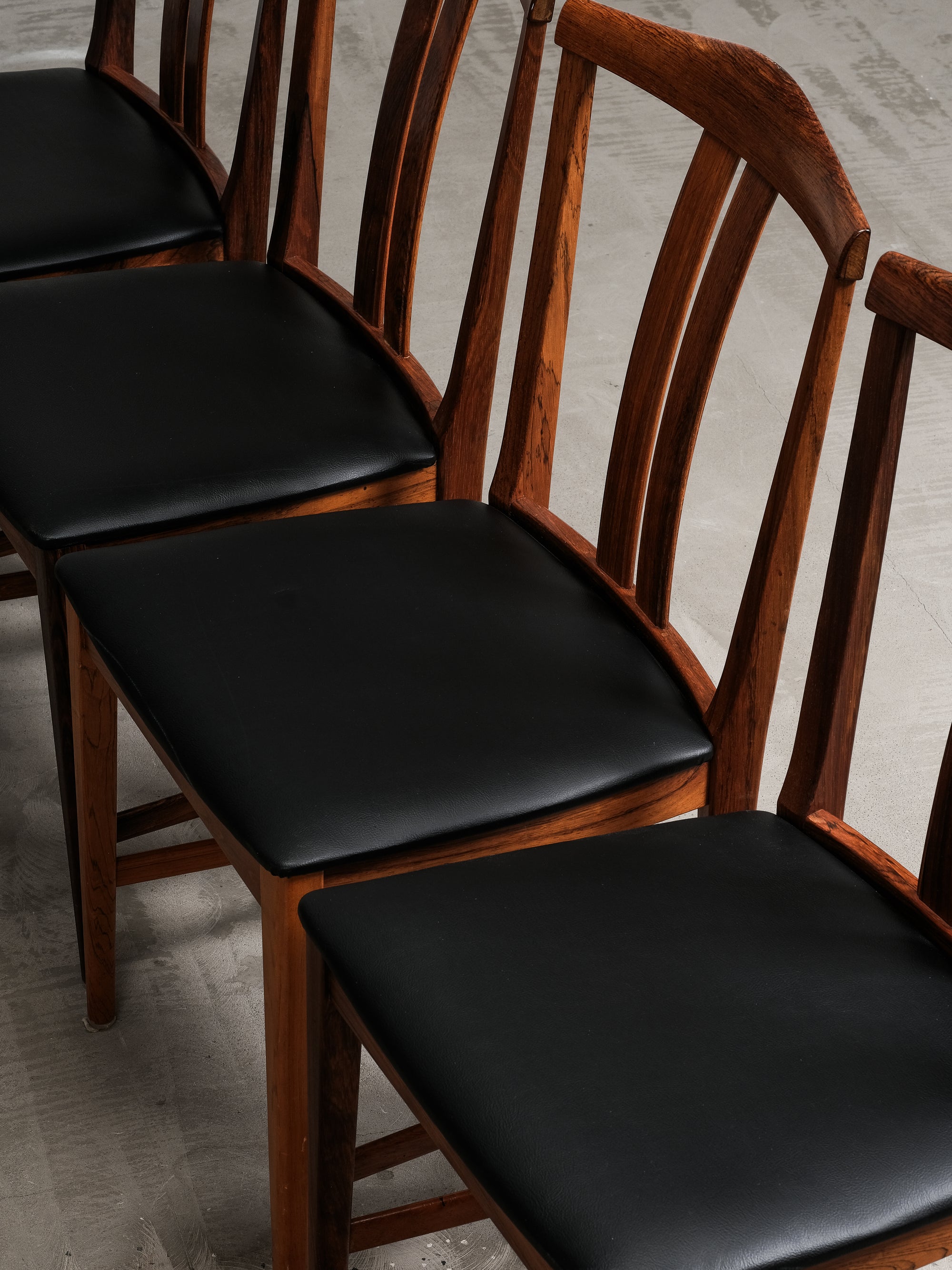 Set of 4 Rosewood Dining Chairs by Karl-Erik Ekselius, JOC Vetlanda, Sweden, 1960s