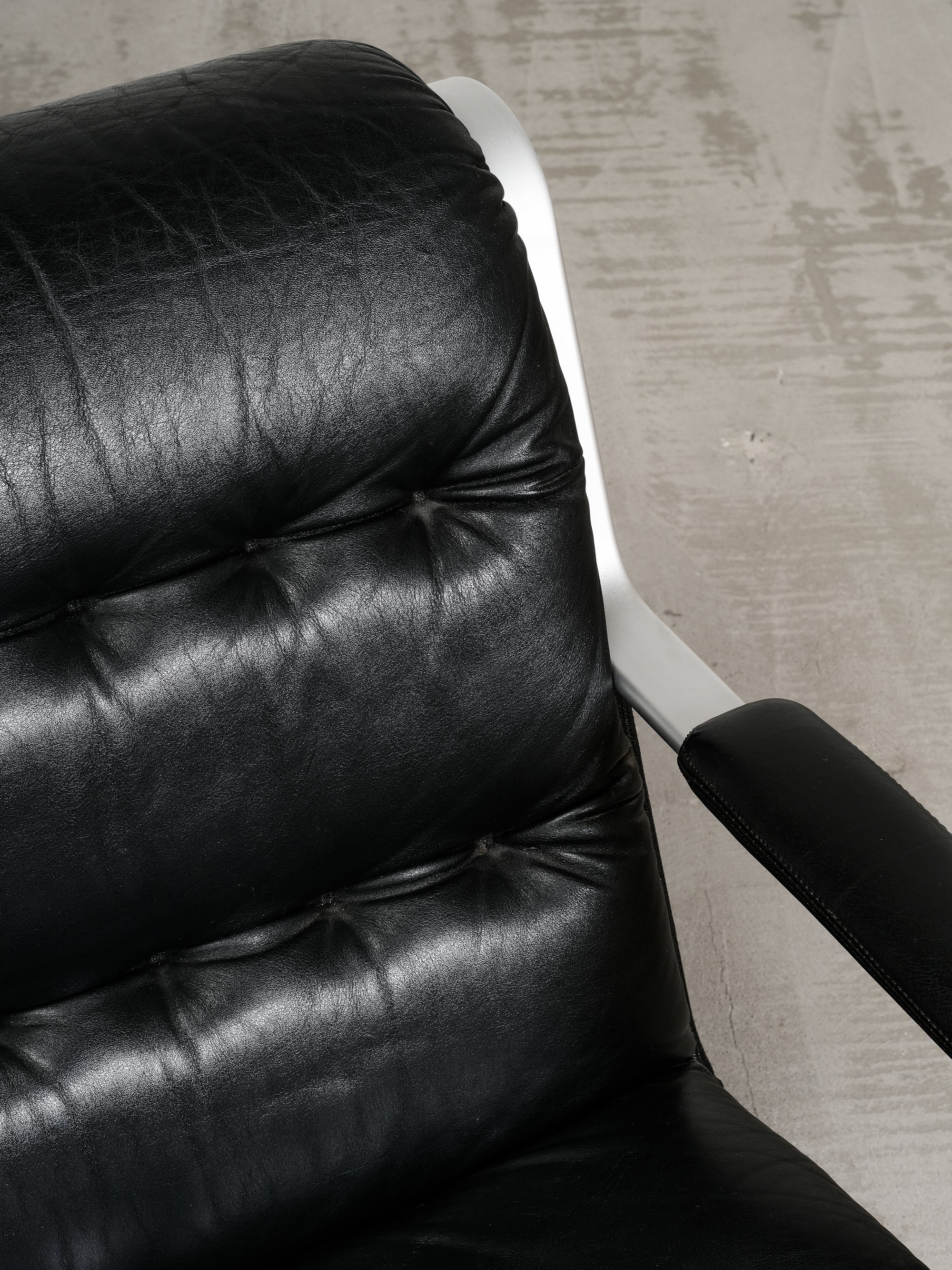 Pair of Leather and Aluminium Lounge Chairs, Sweden, 1970’s