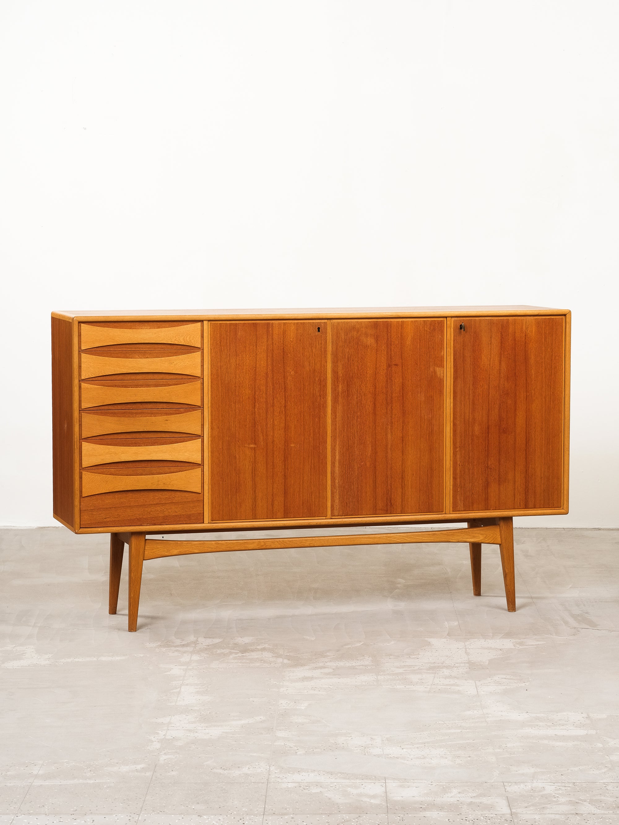 Mid-Century Swedish Teak & Oak Sideboard, 1950s