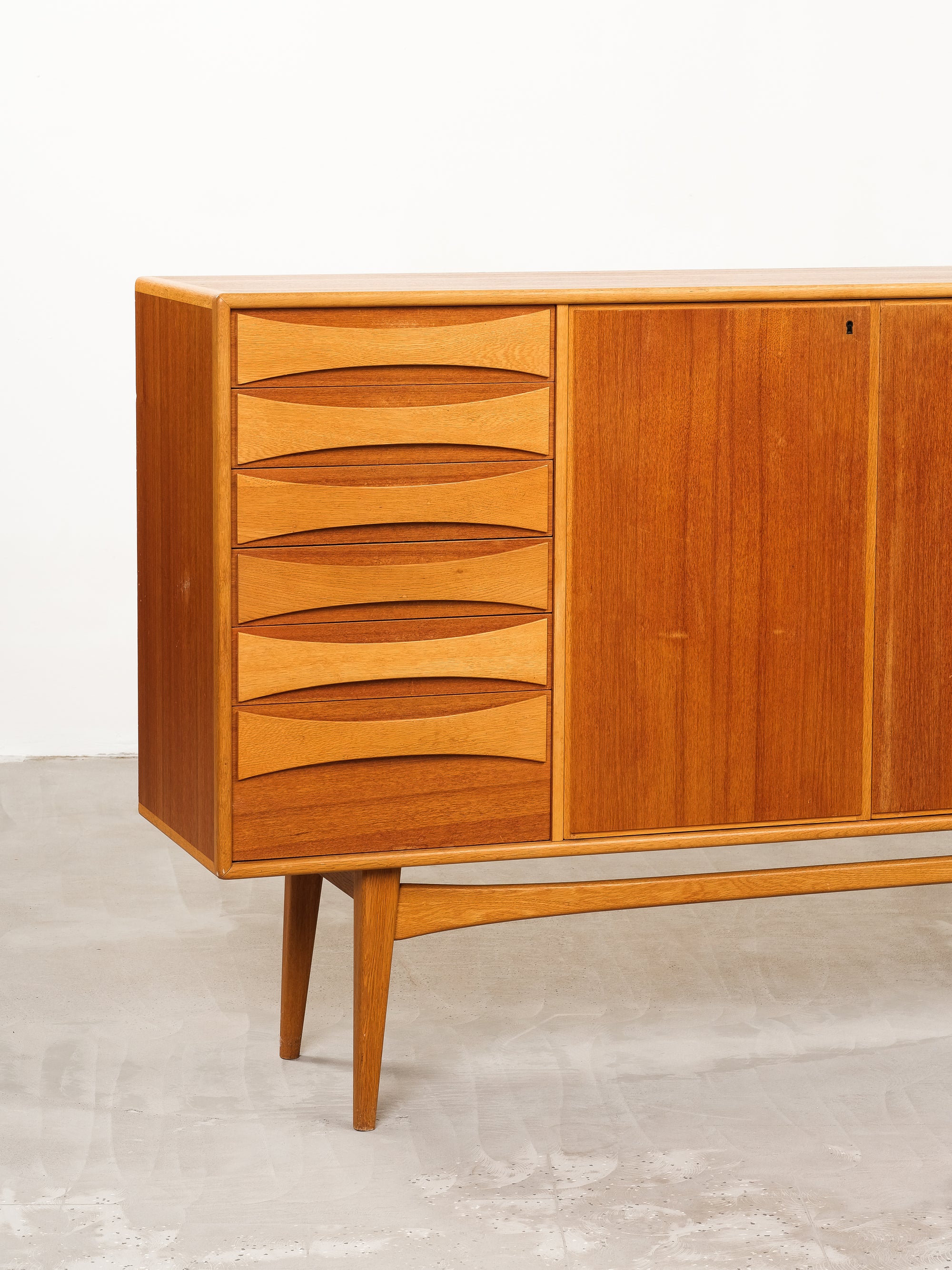 Mid-Century Swedish Teak & Oak Sideboard, 1950s