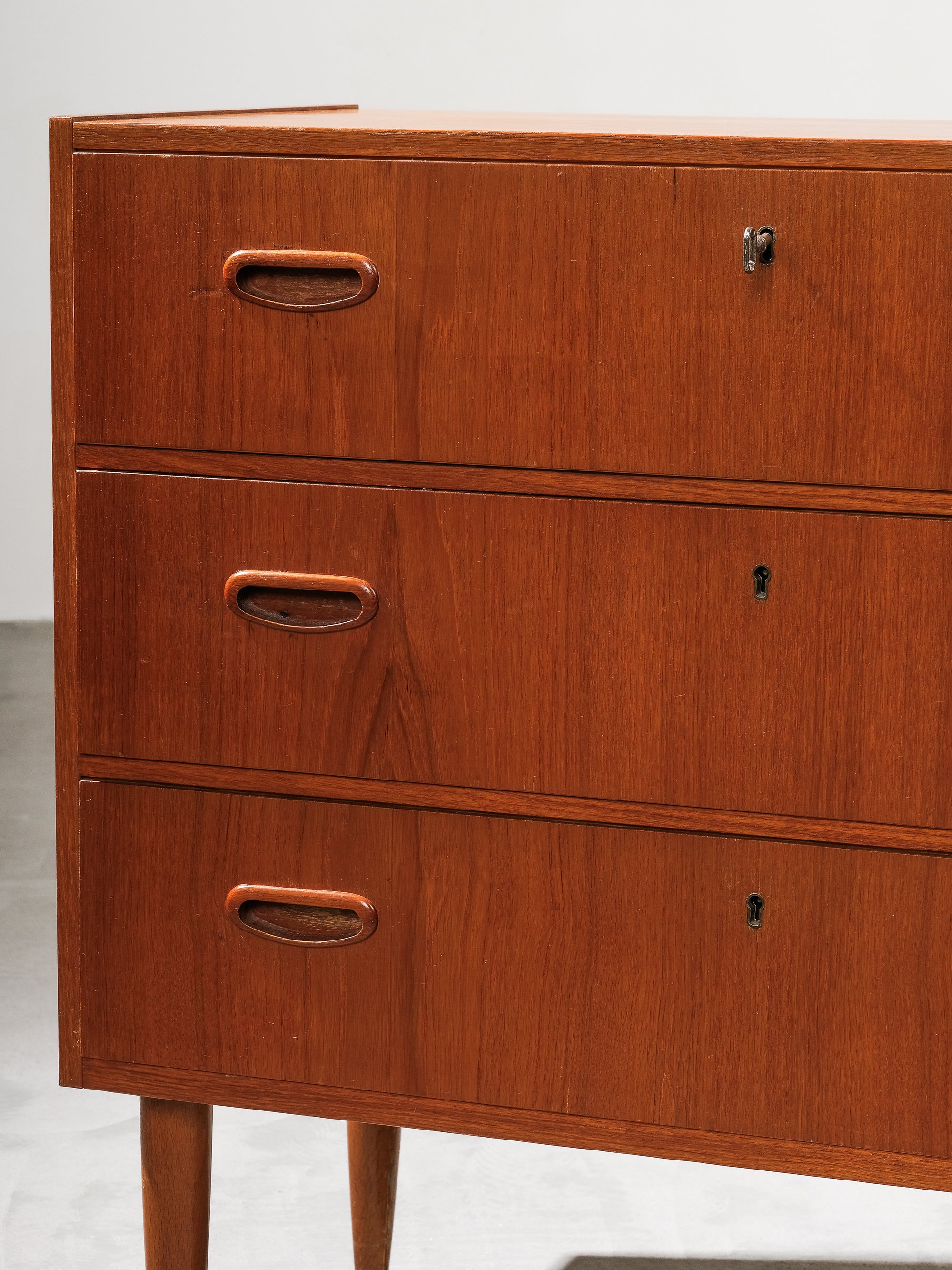 Three Drawer Teak Chest, 1960s