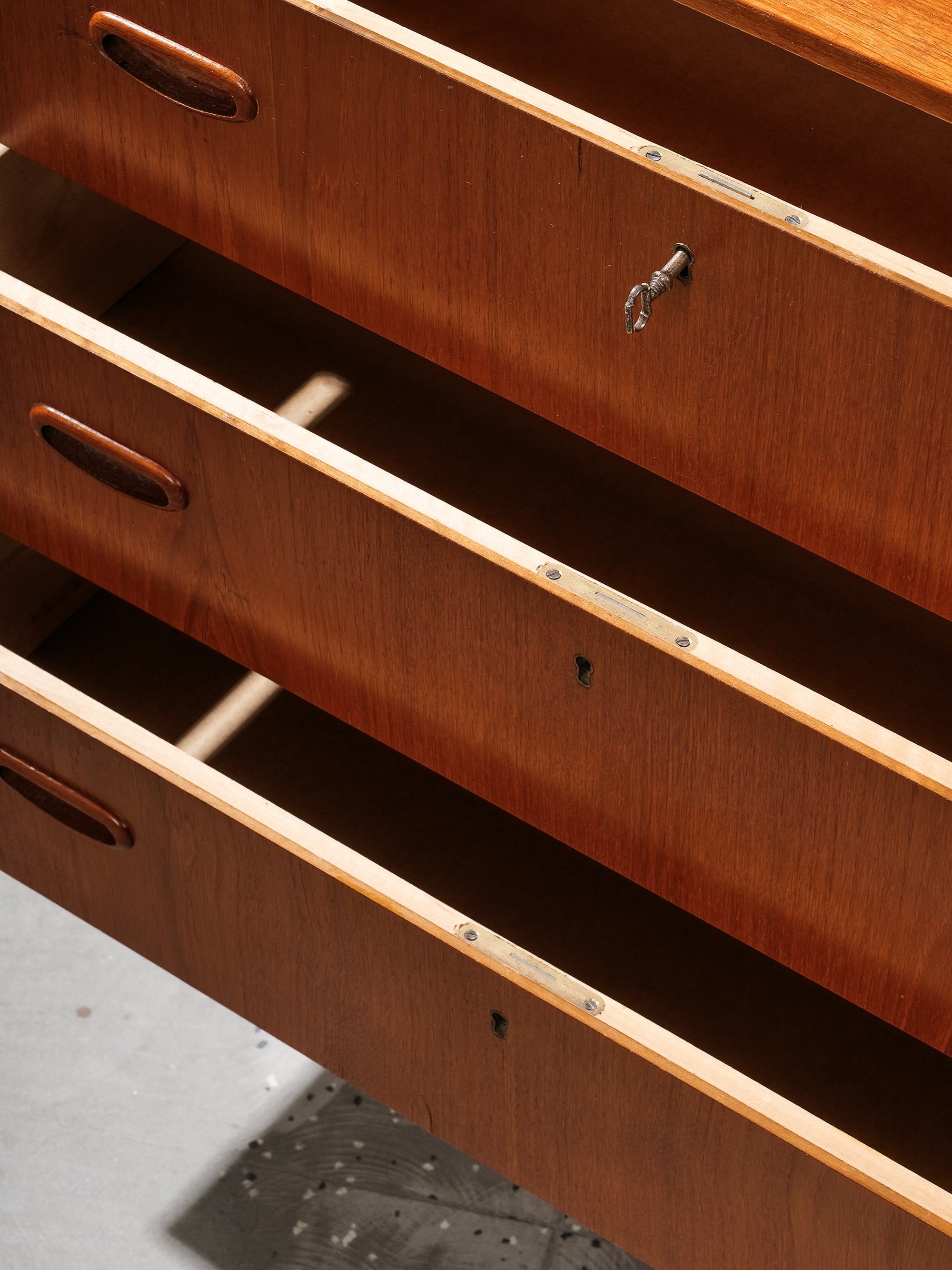 Three Drawer Teak Chest, 1960s