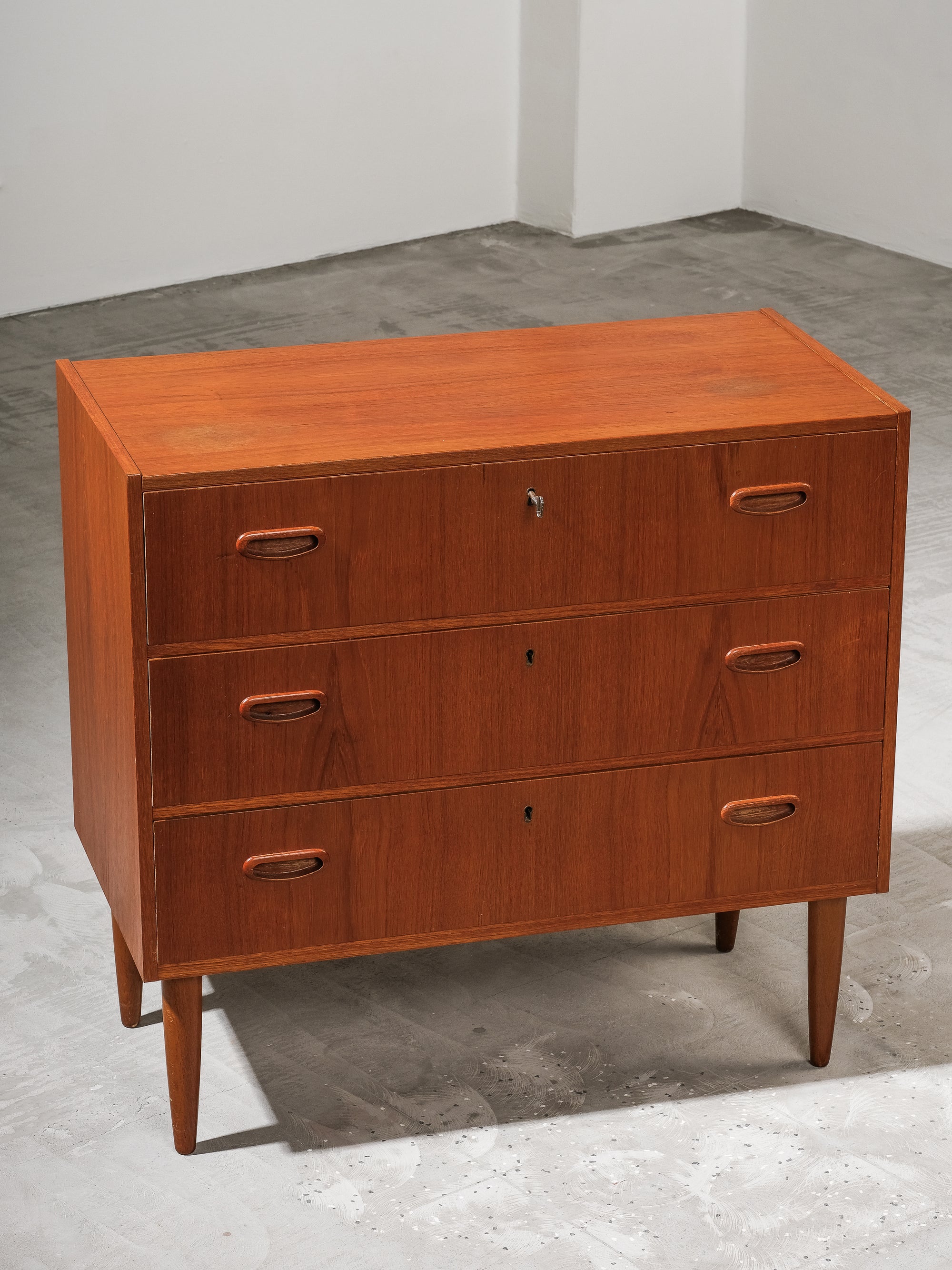 Three Drawer Teak Chest, 1960s