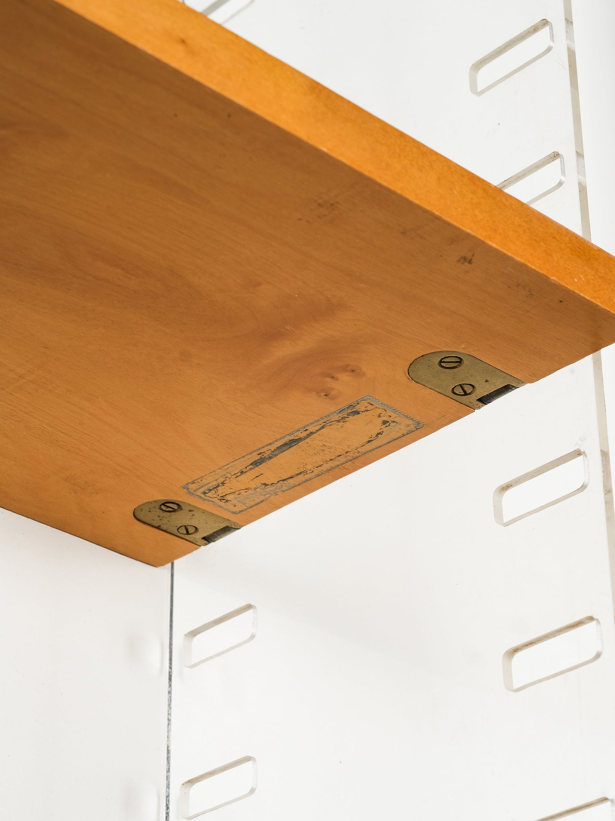 "String" Birch & Plexiglass Wall Unit by Nisse Strinning, Sweden, 1950s