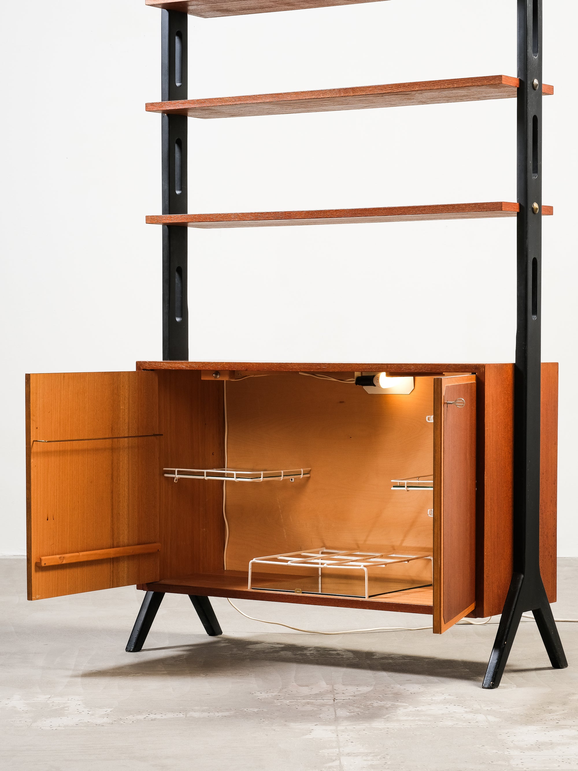 "Roxen" Teak Bookshelf with Bar Cabinet from Ikea, Sweden, 1960s