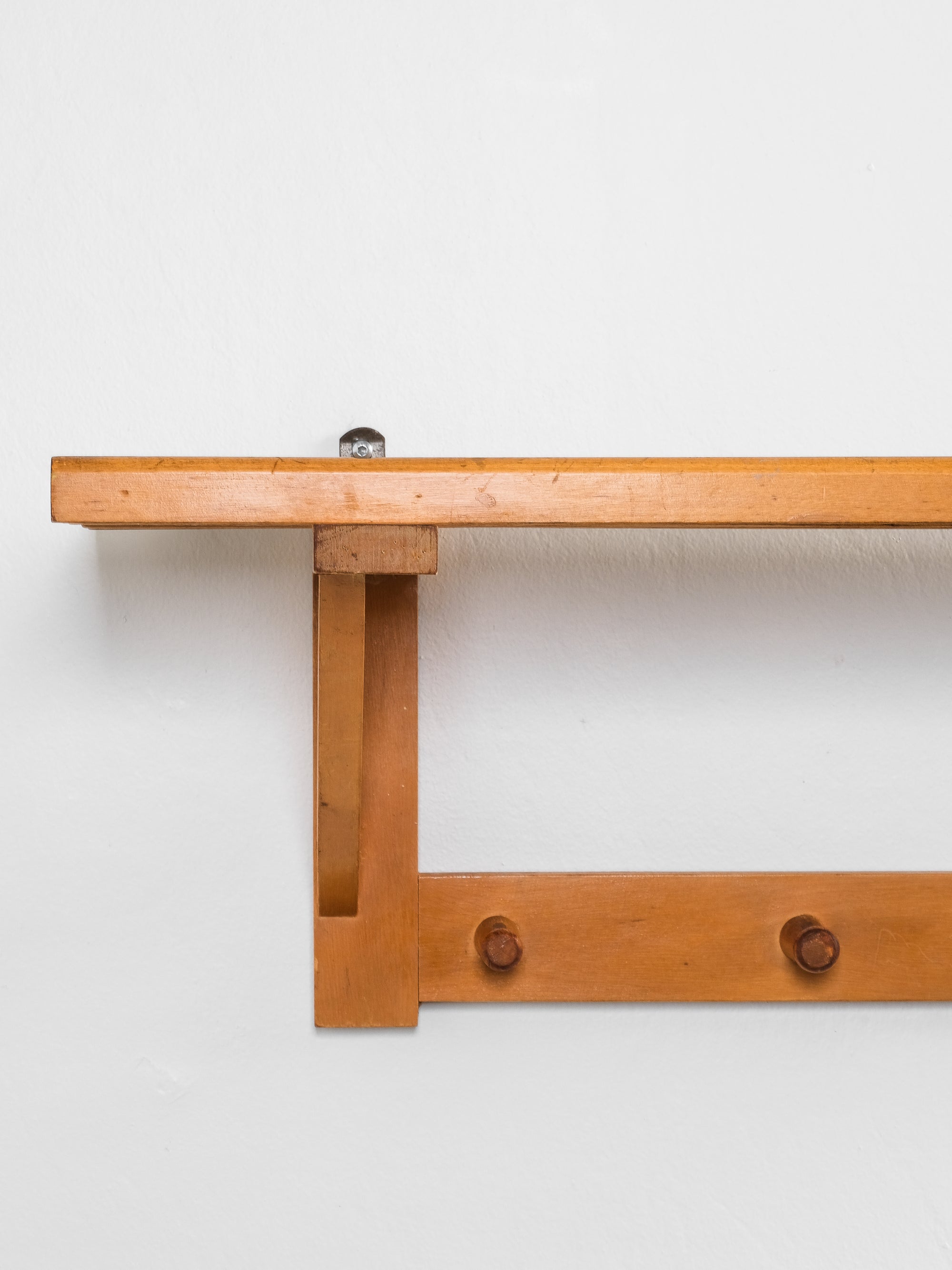 Wooden Wall Mount Coat Rack, 1950s