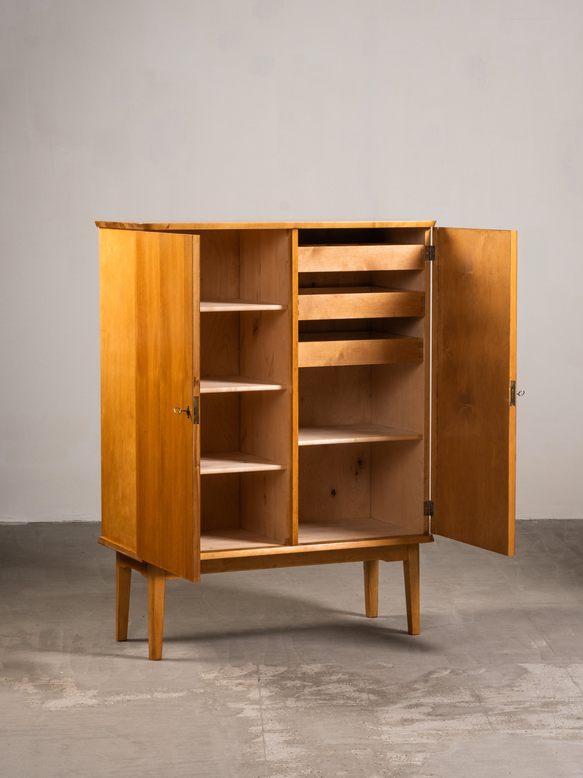 Finnish Cabinet in Birch and Elm by Lahden Puutyö Oy, 1950s