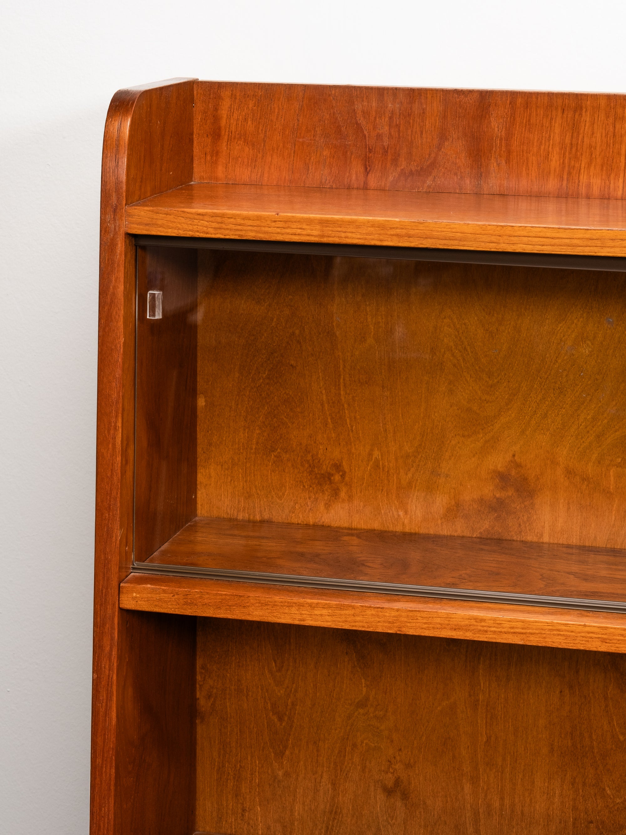 Scandinavian Teak Bookcase with Vitrine and Cabinet, 1950s