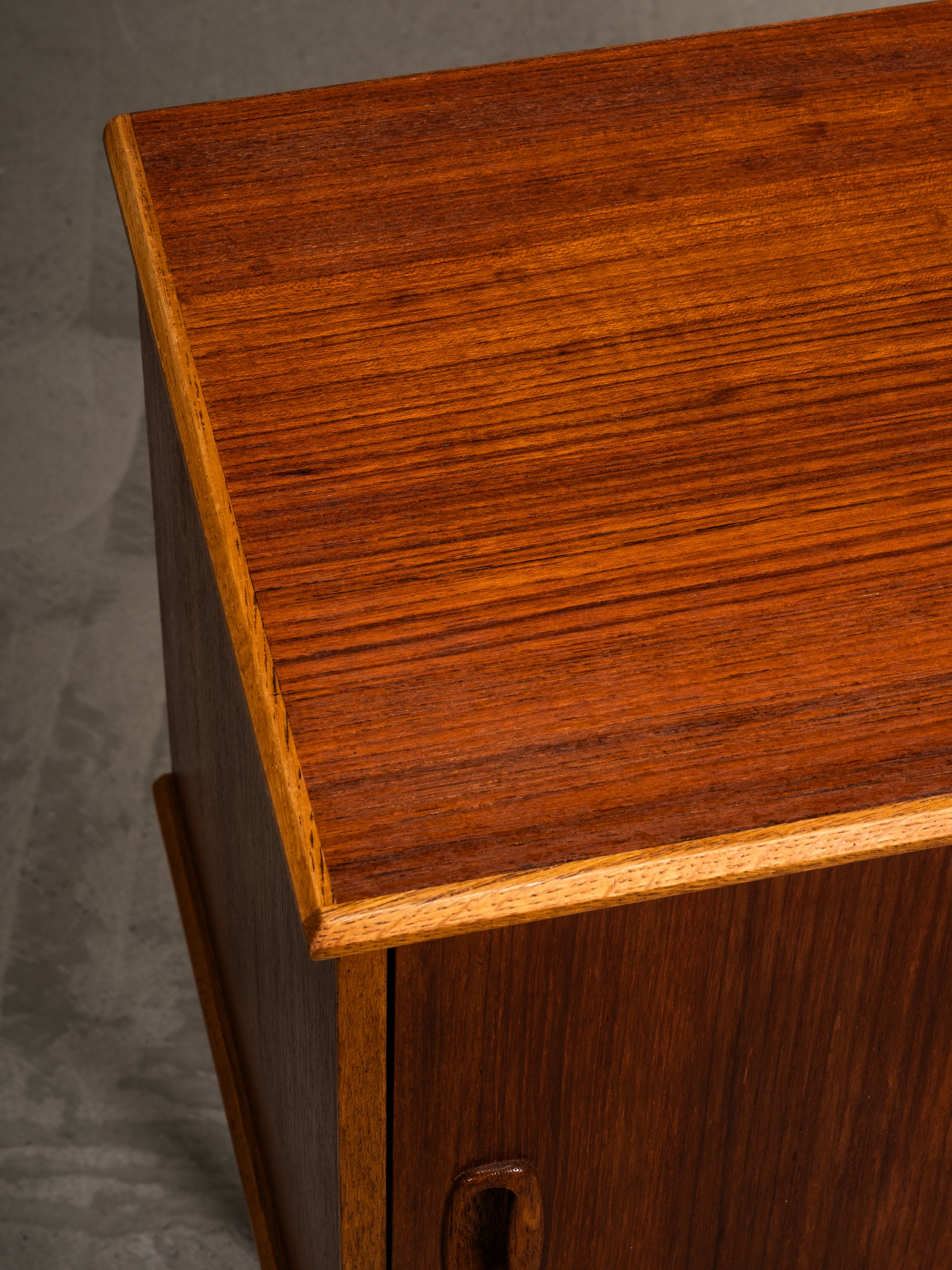 Teak & Oak Console with Drawers and Sliding Door, Scandinavia, 1960s