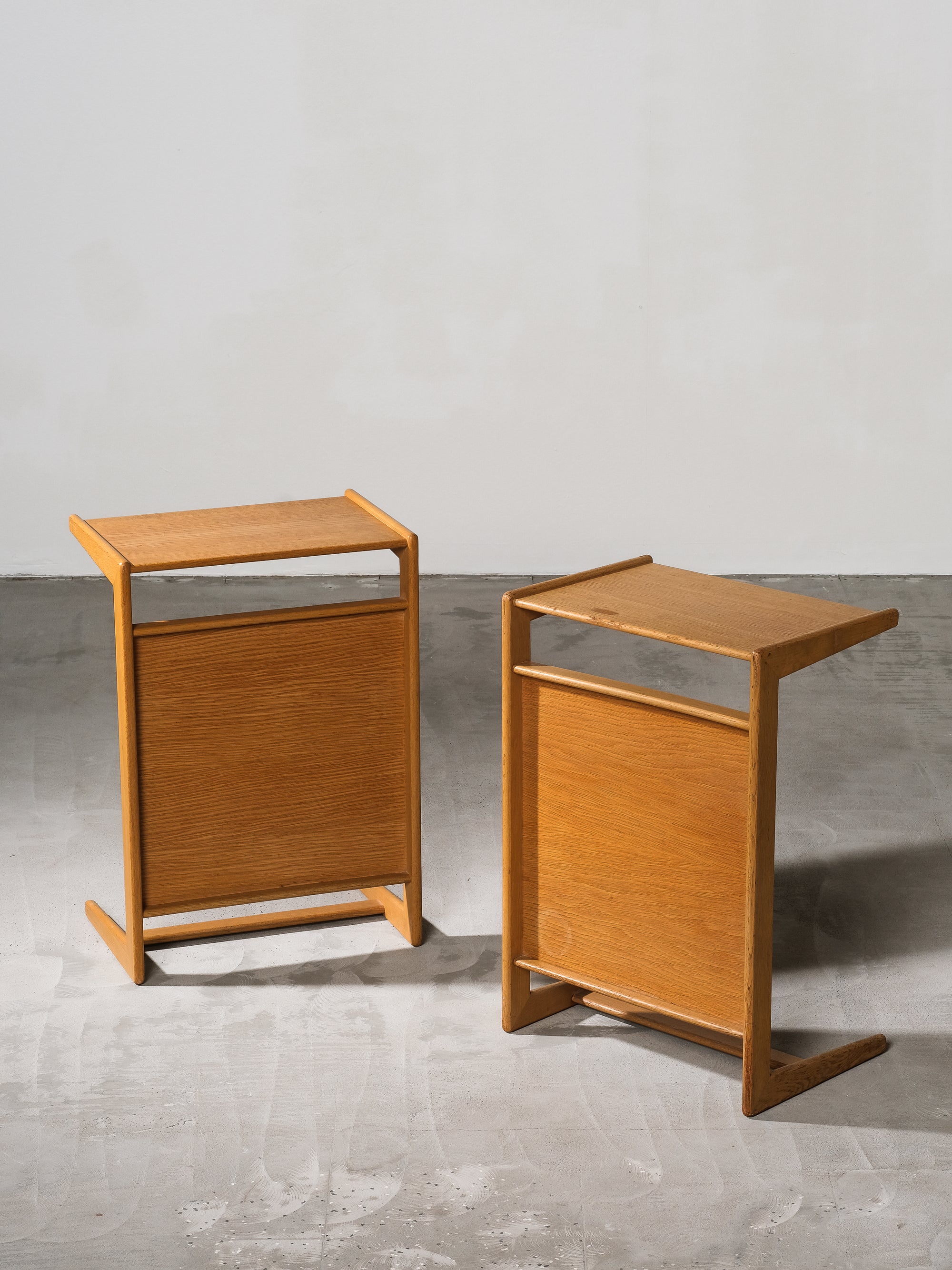 Pair of Oak Triva Side Tables by Yngvar Sandström for Nordiska Kompaniet, 1960s