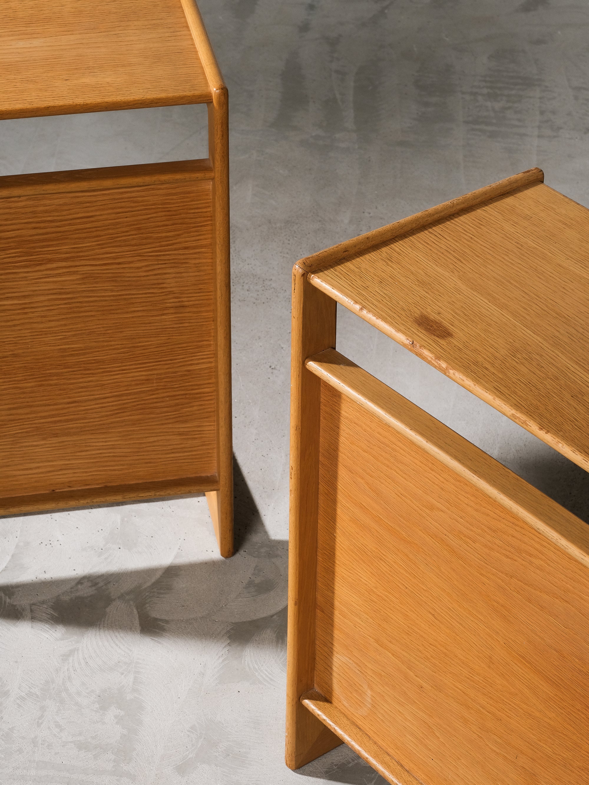 Pair of Oak Triva Side Tables by Yngvar Sandström for Nordiska Kompaniet, 1960s