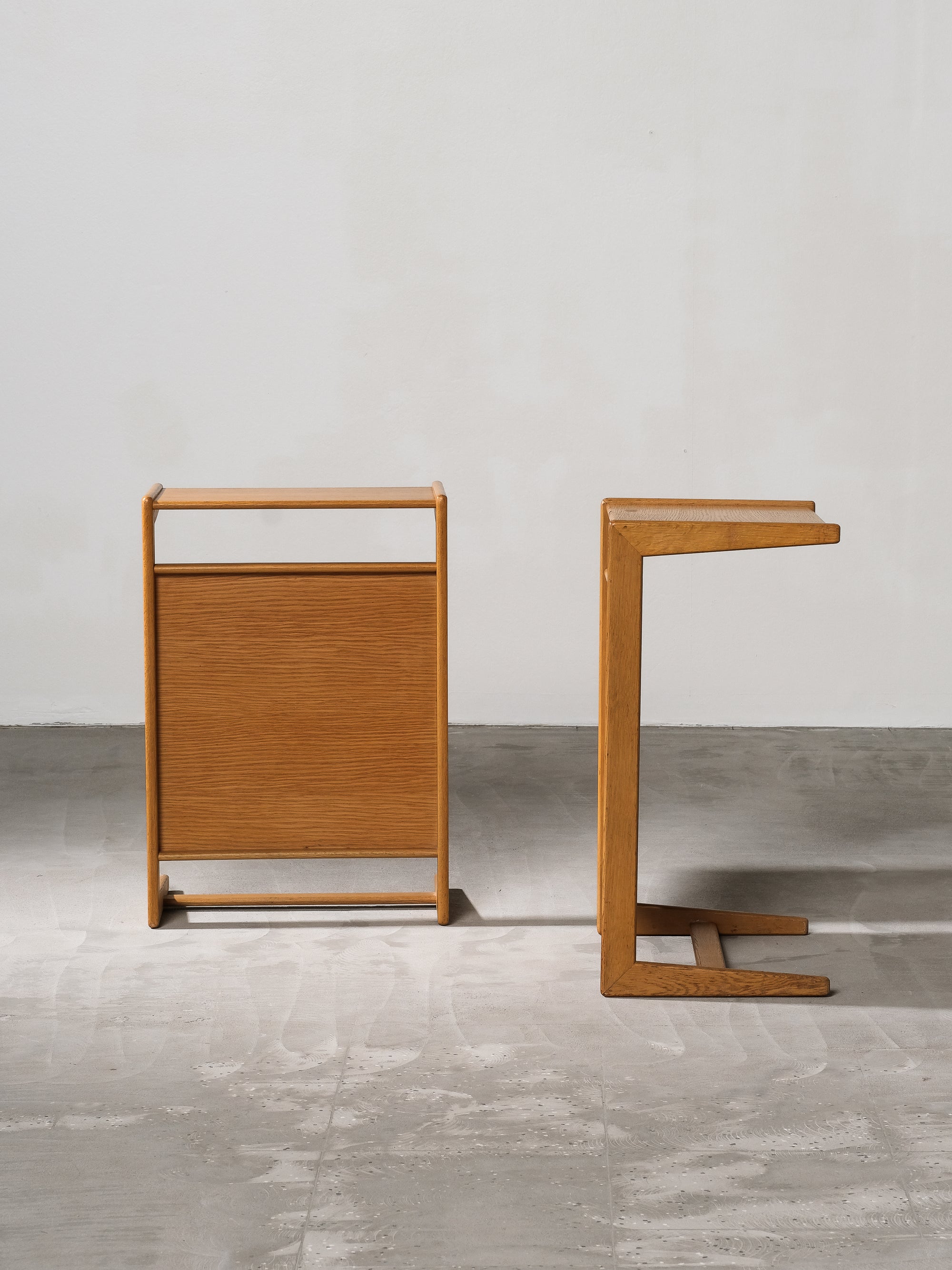 Pair of Oak Triva Side Tables by Yngvar Sandström for Nordiska Kompaniet, 1960s