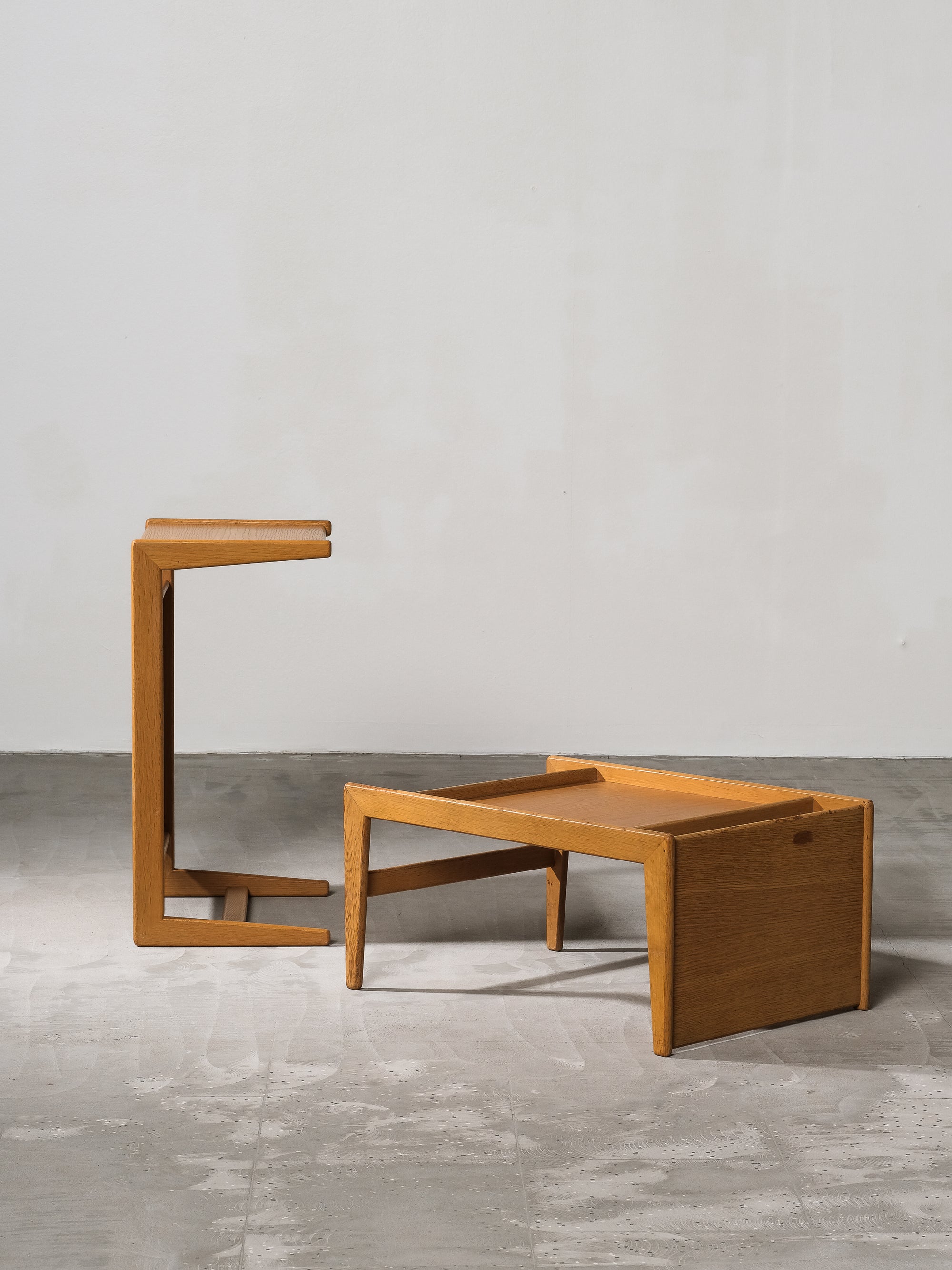 Pair of Oak Triva Side Tables by Yngvar Sandström for Nordiska Kompaniet, 1960s