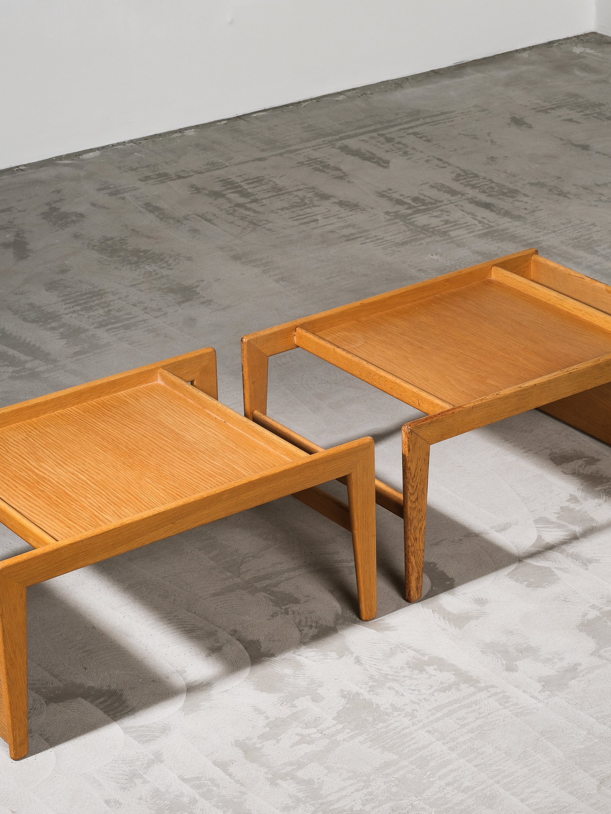 Pair of Oak Triva Side Tables by Yngvar Sandström for Nordiska Kompaniet, 1960s