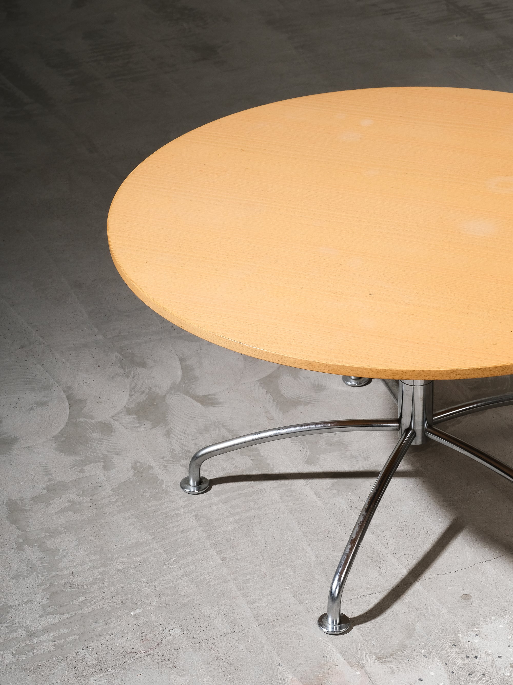 Beech & Chrome Round Coffee Table by Jens Ammundsen for Fritz Hansen, 1990s