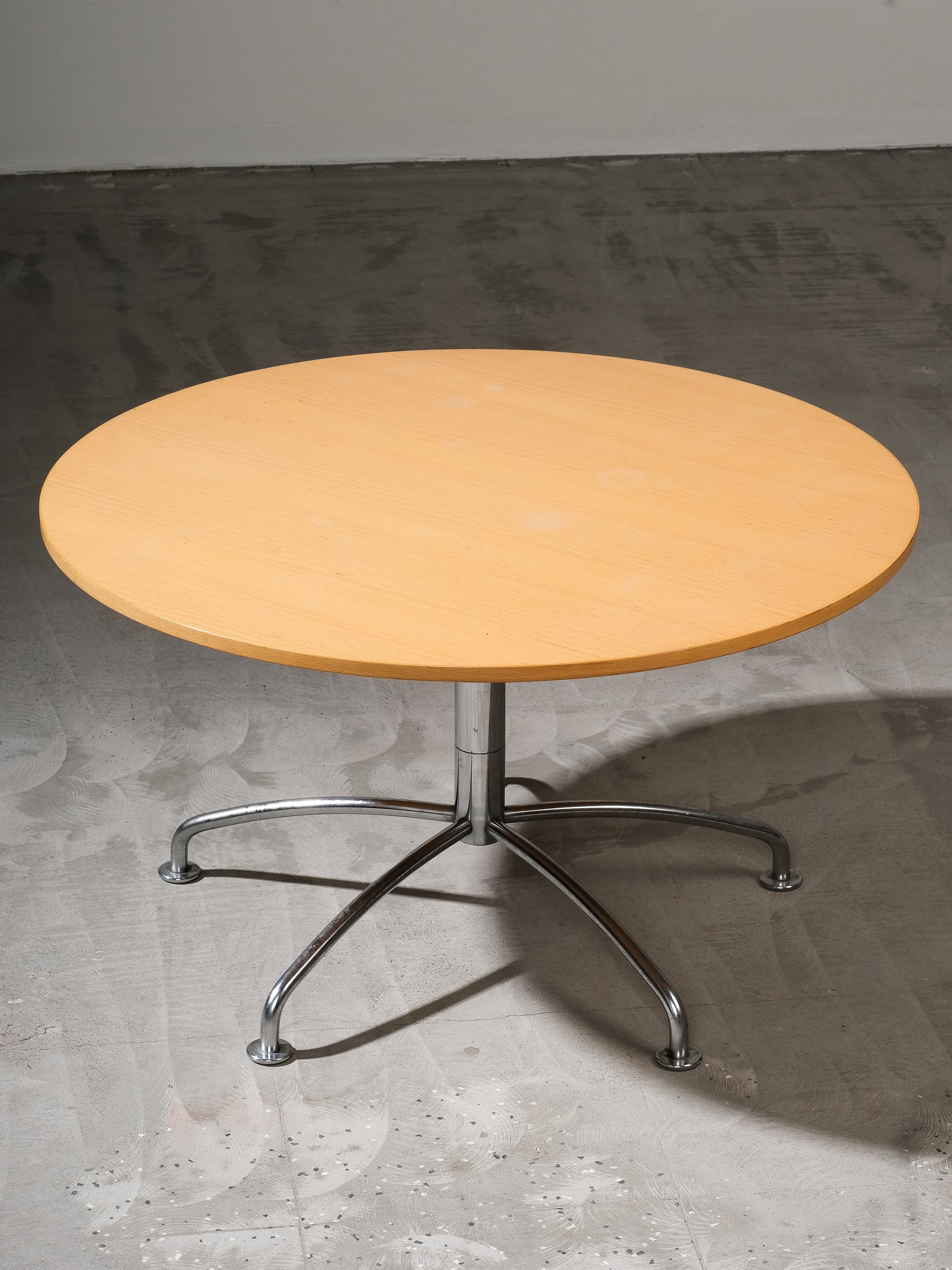 Beech & Chrome Round Coffee Table by Jens Ammundsen for Fritz Hansen, 1990s