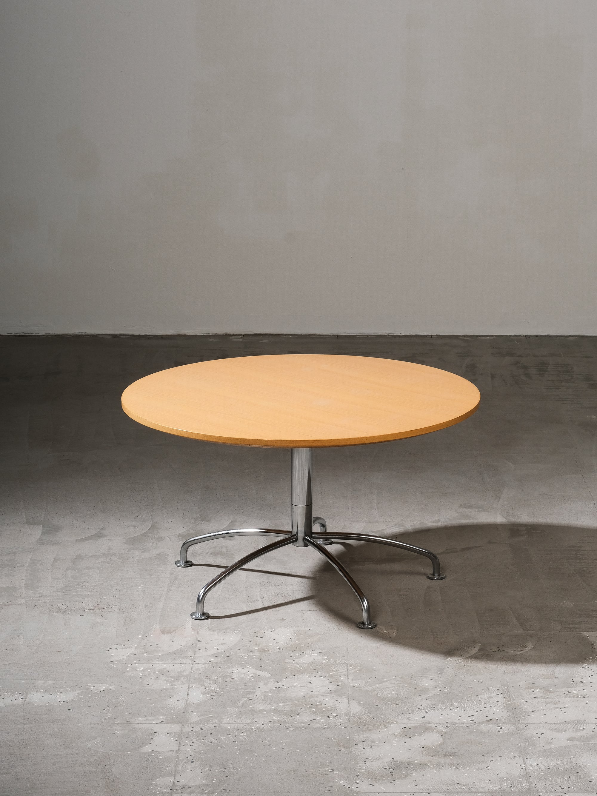 Beech & Chrome Round Coffee Table by Jens Ammundsen for Fritz Hansen, 1990s