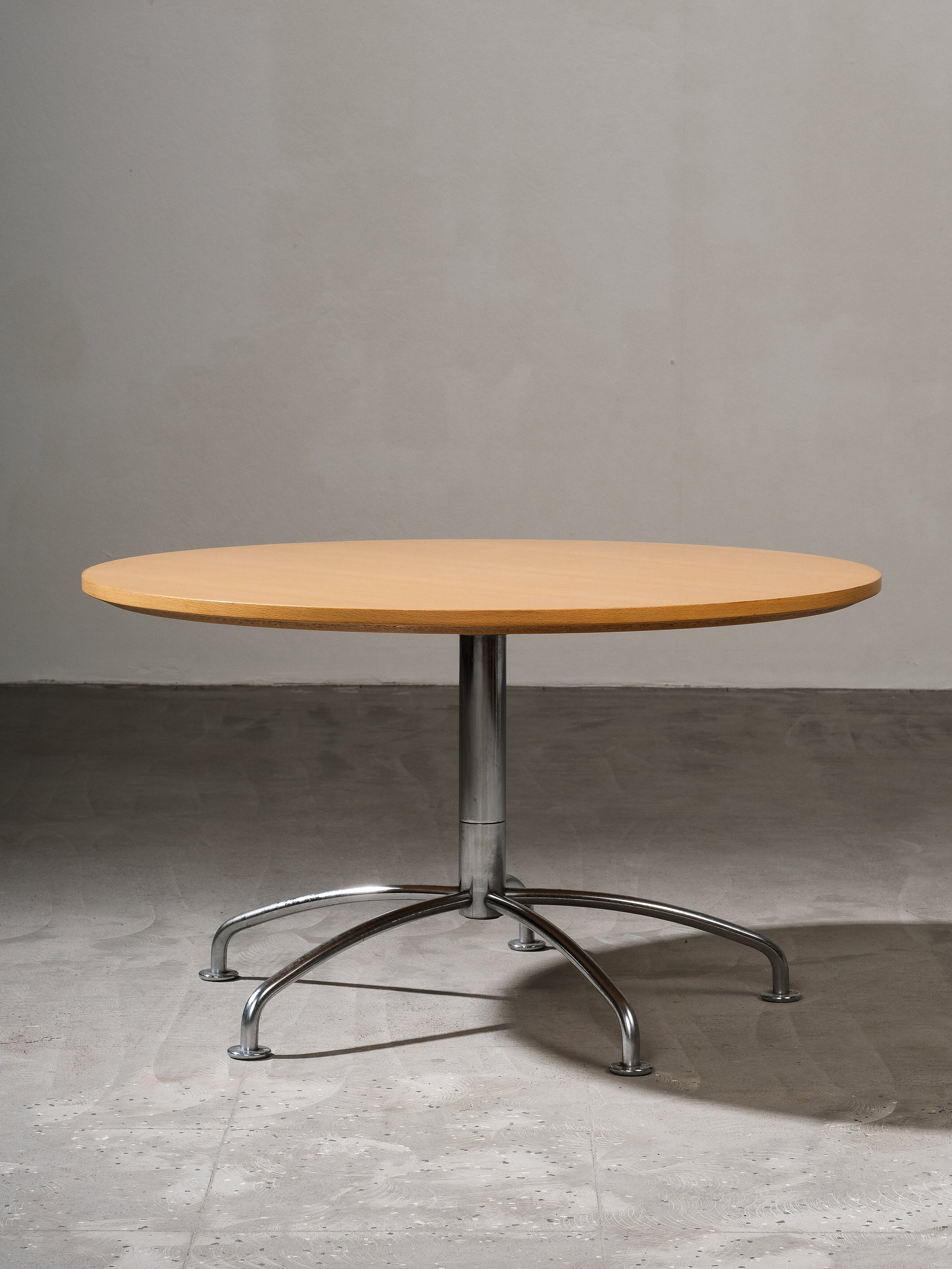 Beech & Chrome Round Coffee Table by Jens Ammundsen for Fritz Hansen, 1990s