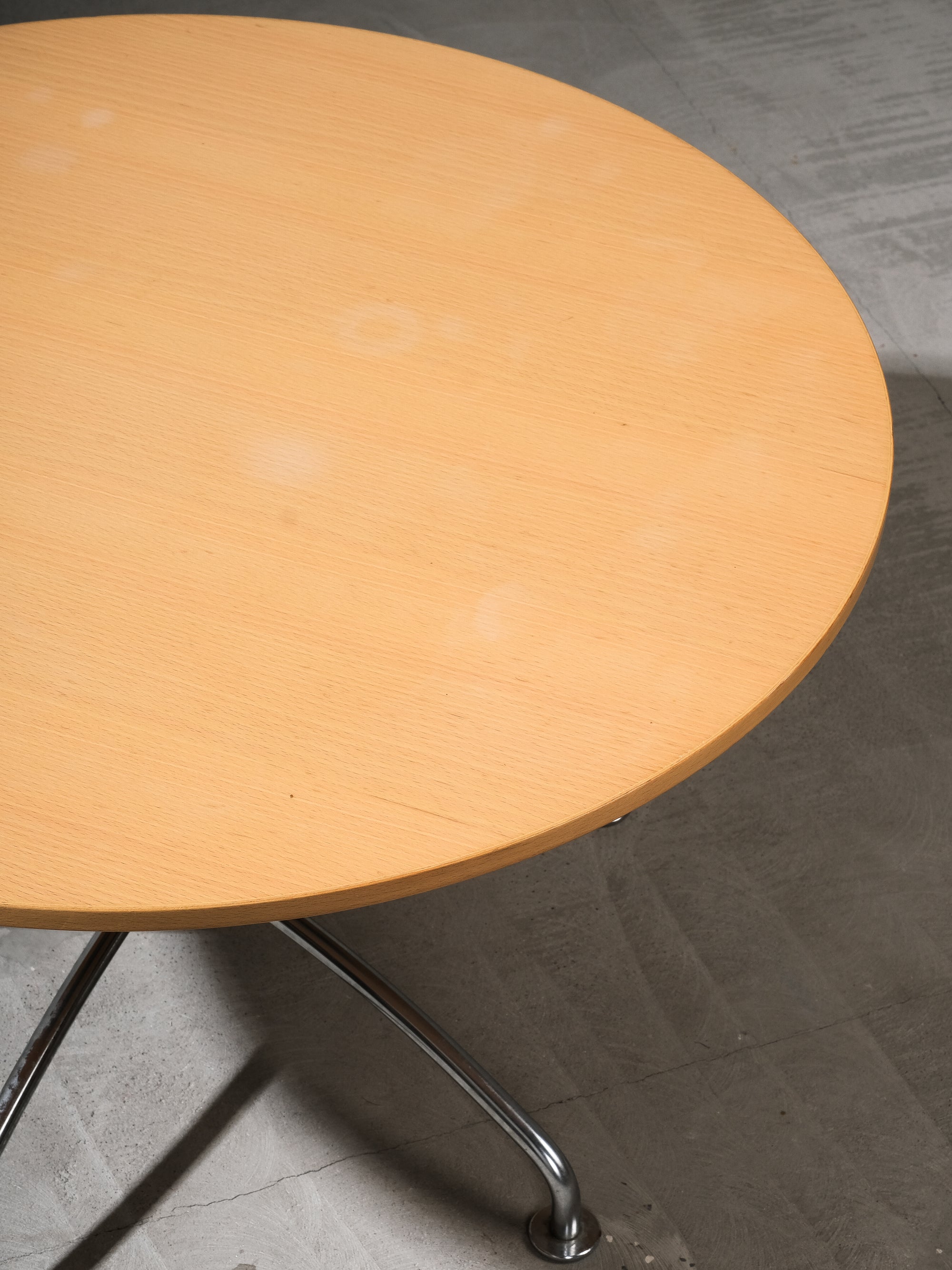 Beech & Chrome Round Coffee Table by Jens Ammundsen for Fritz Hansen, 1990s