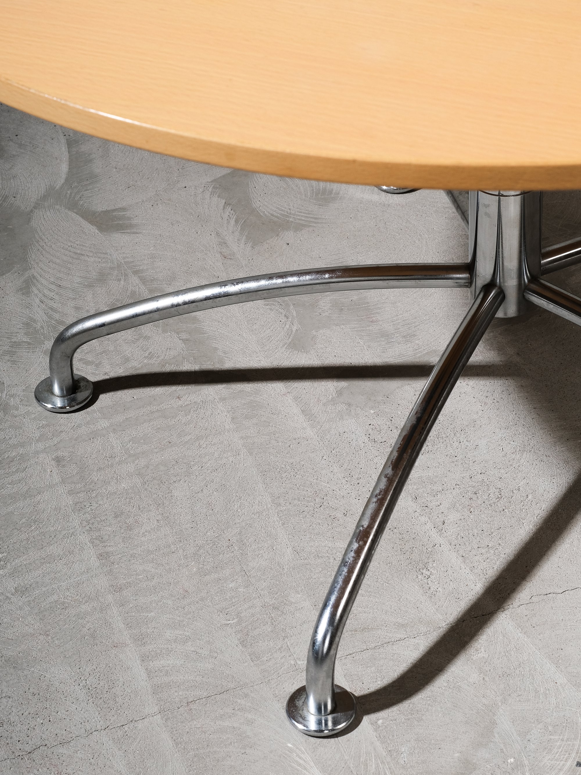 Beech & Chrome Round Coffee Table by Jens Ammundsen for Fritz Hansen, 1990s