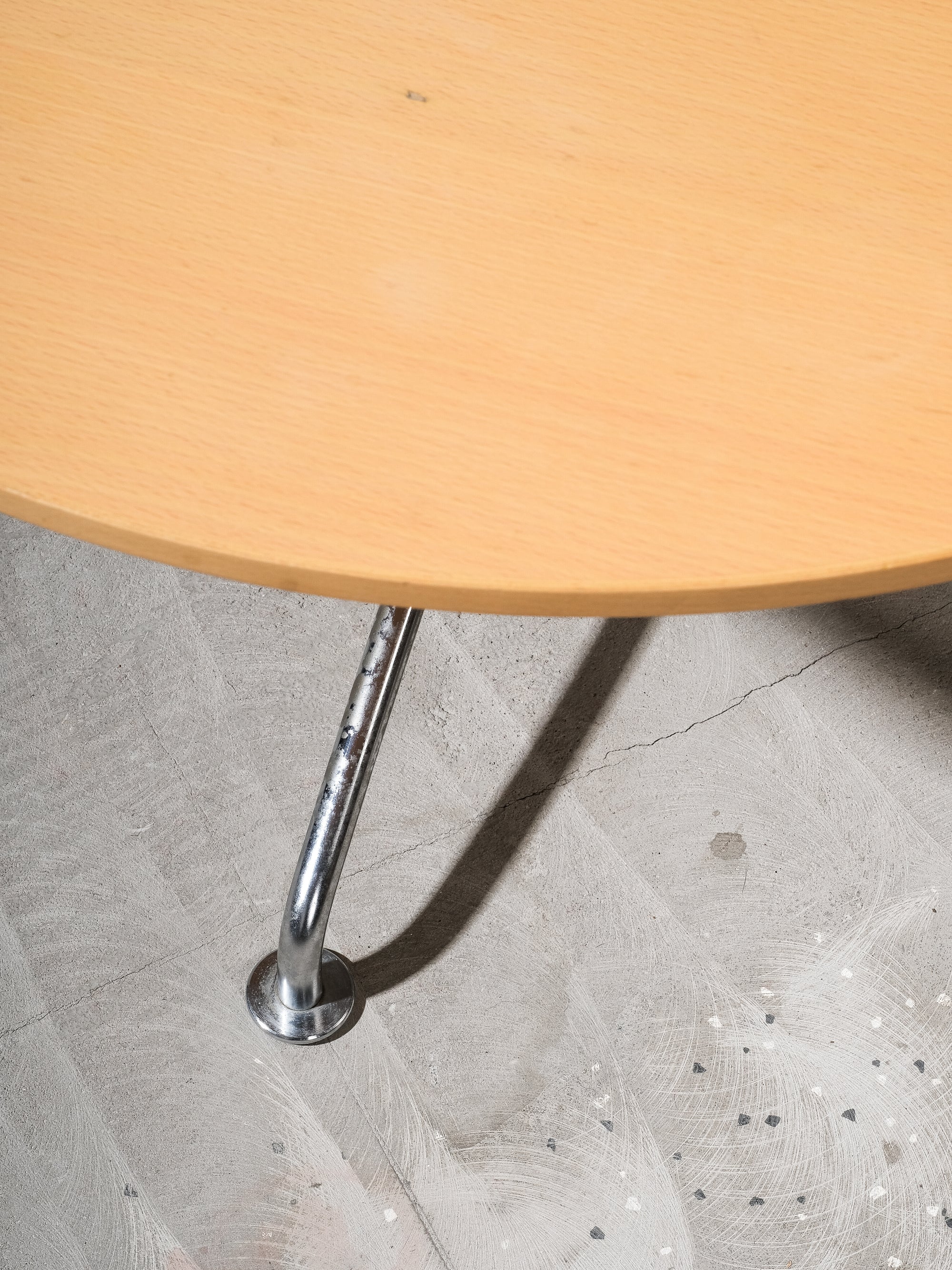 Beech & Chrome Round Coffee Table by Jens Ammundsen for Fritz Hansen, 1990s