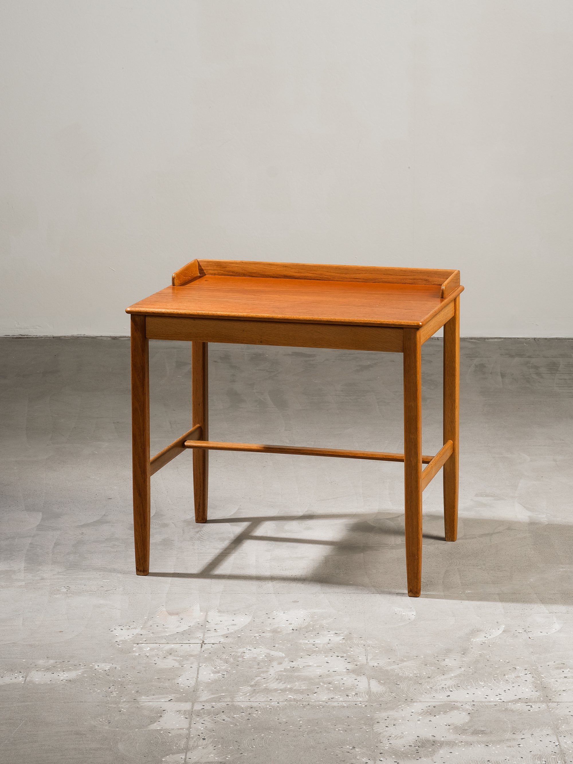 Mid-Century Oak and Teak Side Table w/ Drawer by Tingströms, Sweden