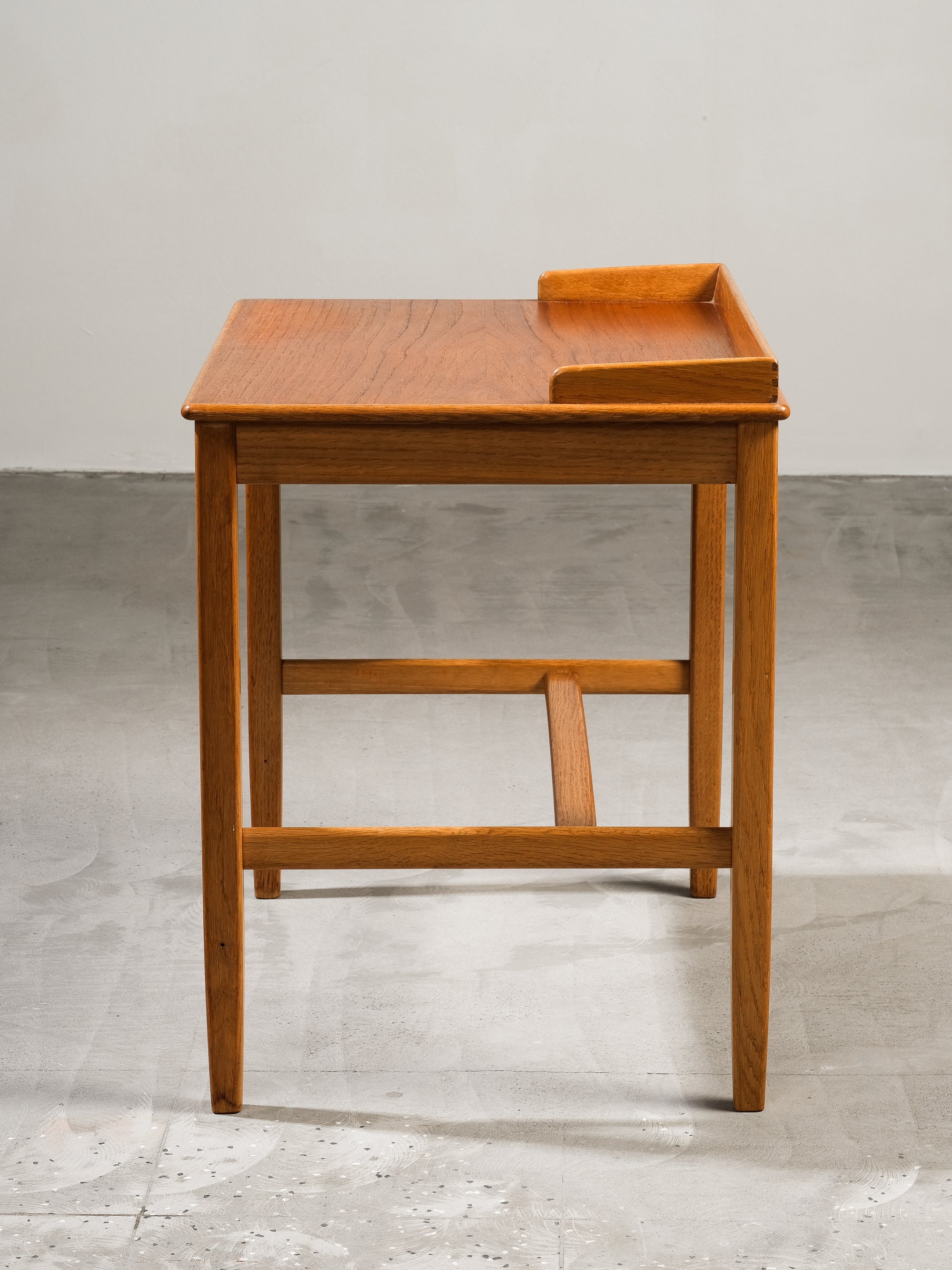 Mid-Century Oak and Teak Side Table w/ Drawer by Tingströms, Sweden