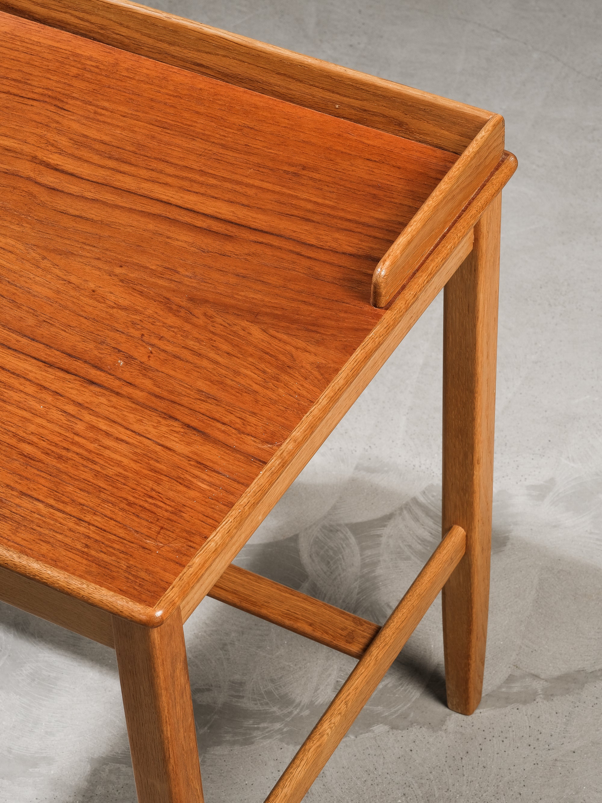 Mid-Century Oak and Teak Side Table w/ Drawer by Tingströms, Sweden
