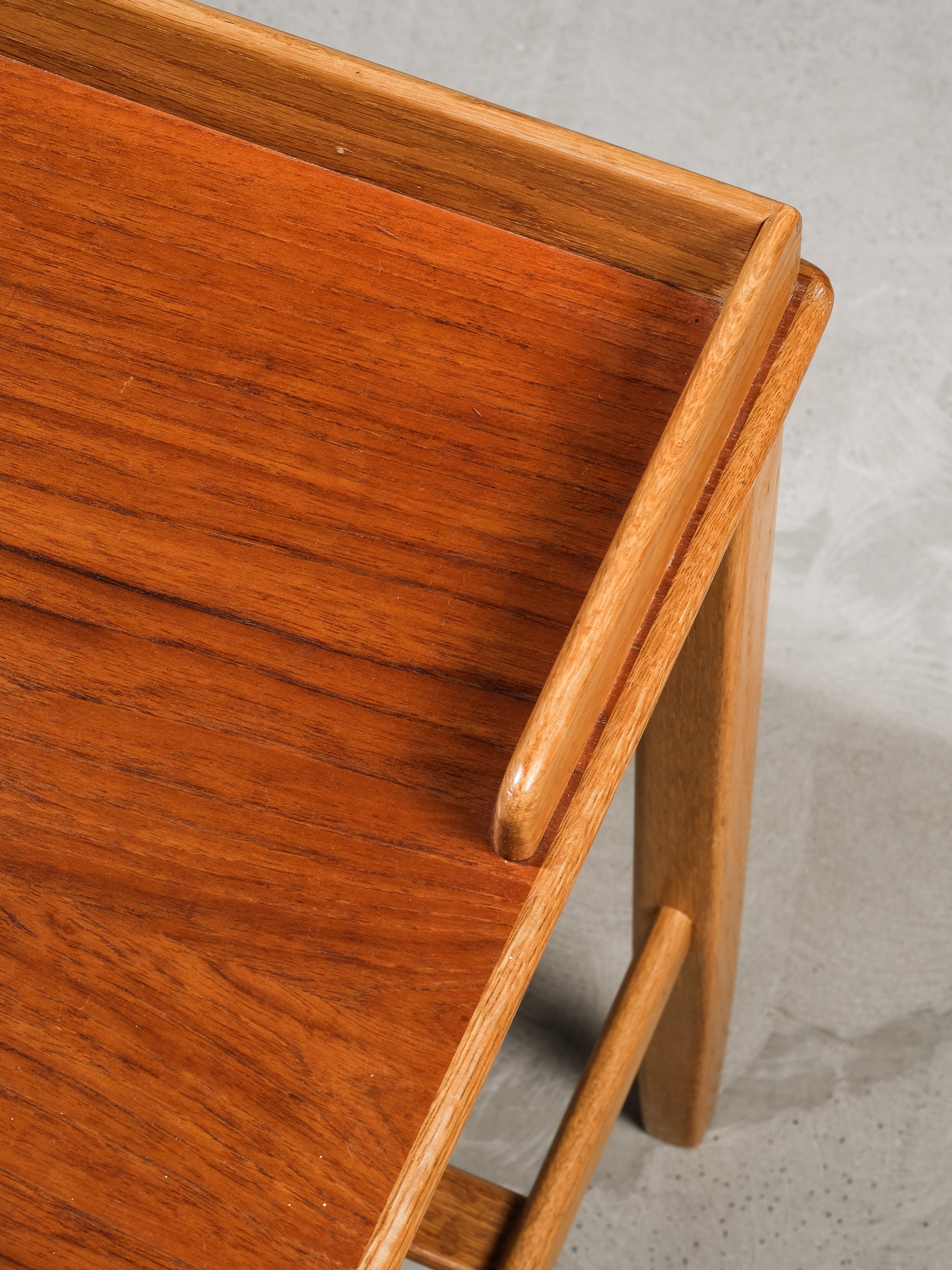 Mid-Century Oak and Teak Side Table w/ Drawer by Tingströms, Sweden