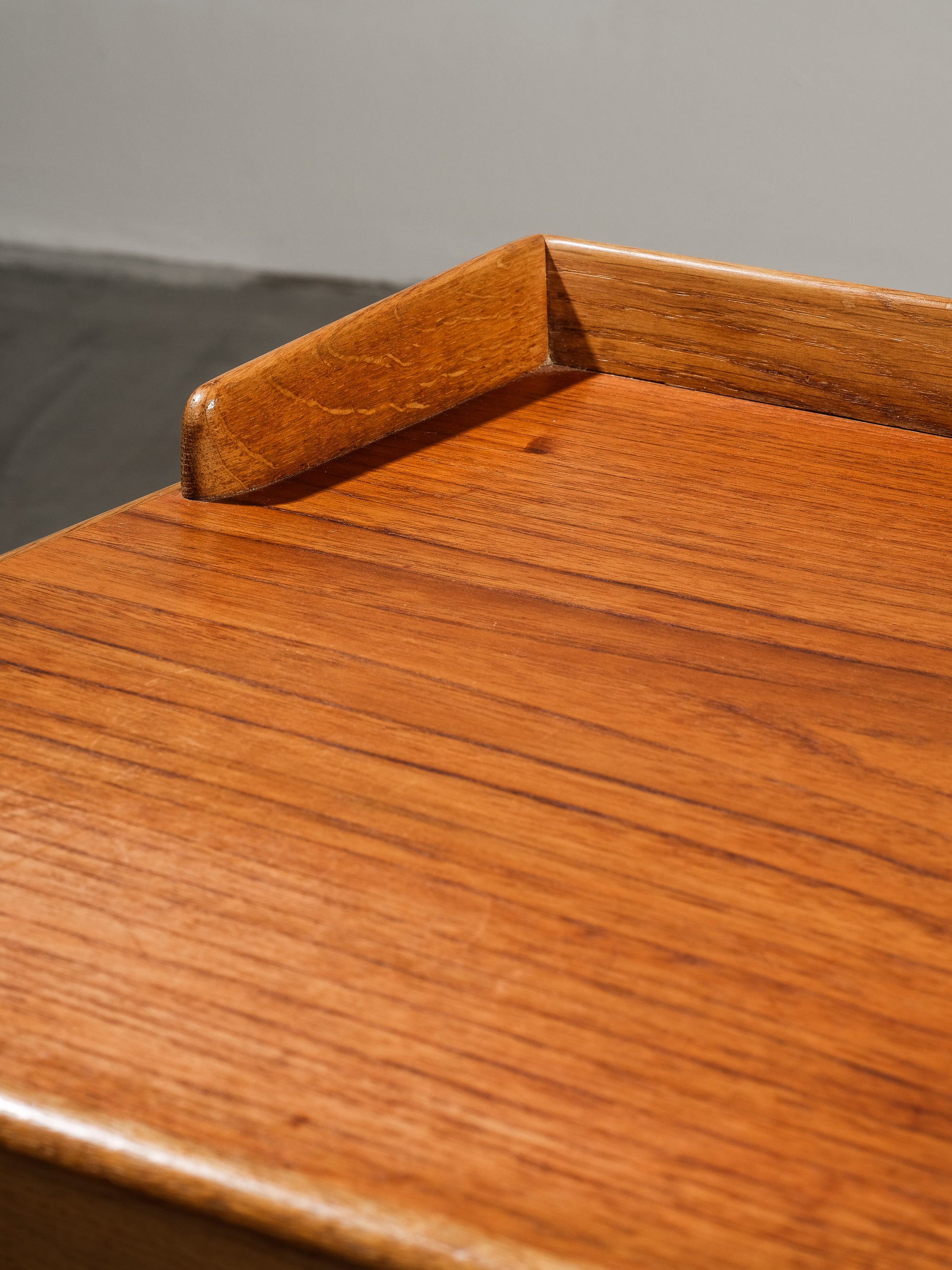 Mid-Century Oak and Teak Side Table w/ Drawer by Tingströms, Sweden