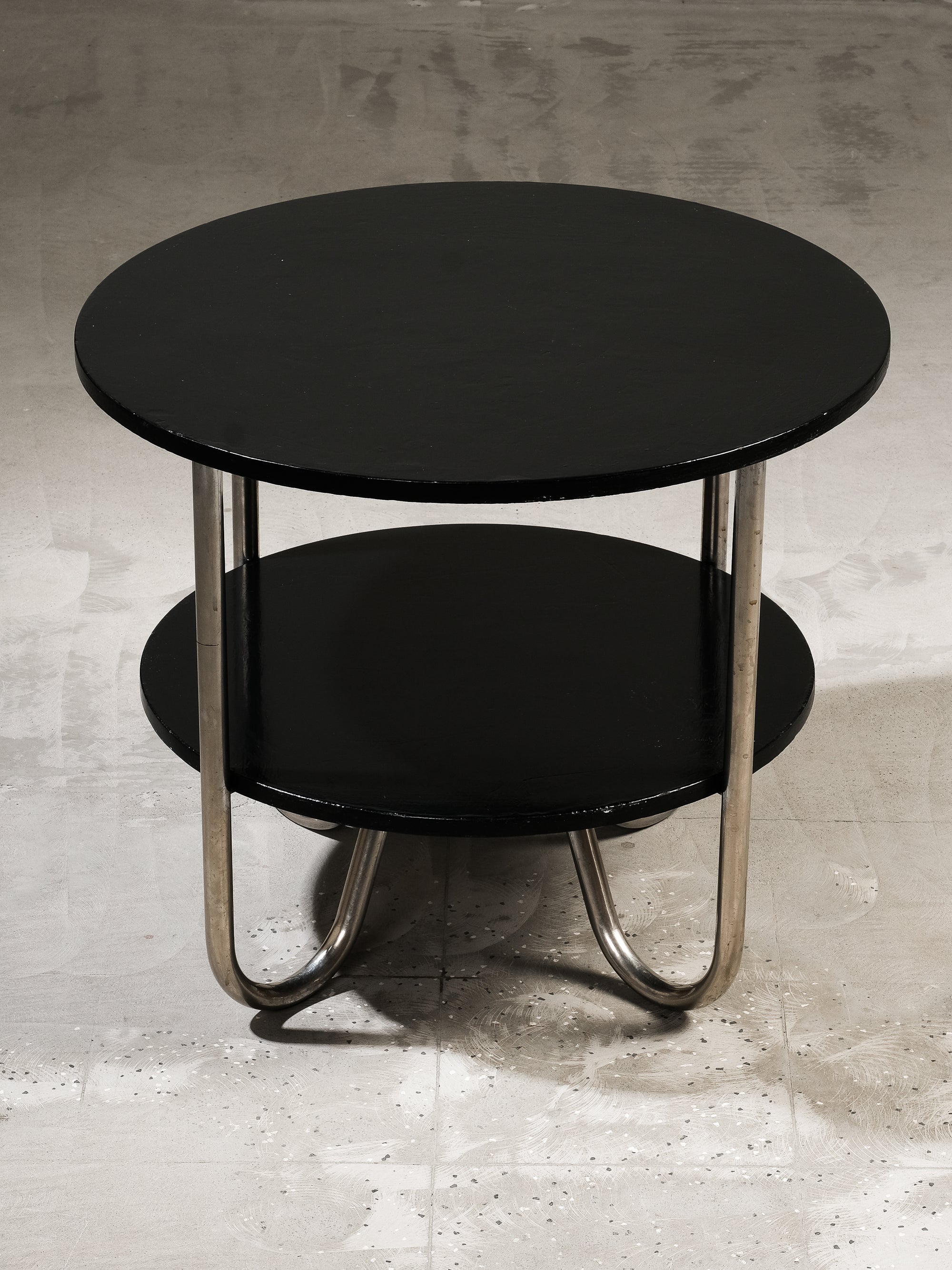 Functionalist/Bauhaus Style Tubular Steel Side Table, 1930s
