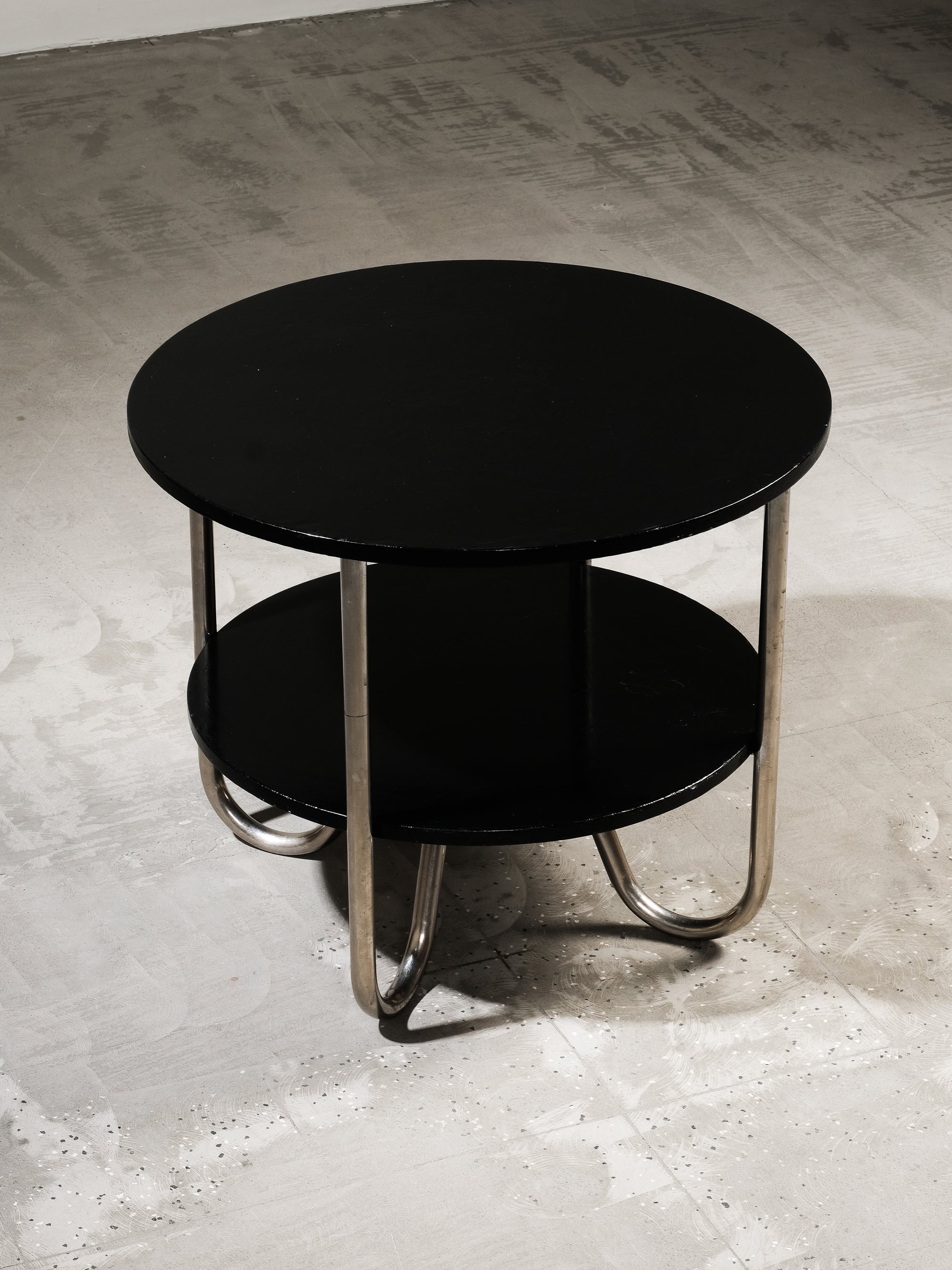 Functionalist/Bauhaus Style Tubular Steel Side Table, 1930s