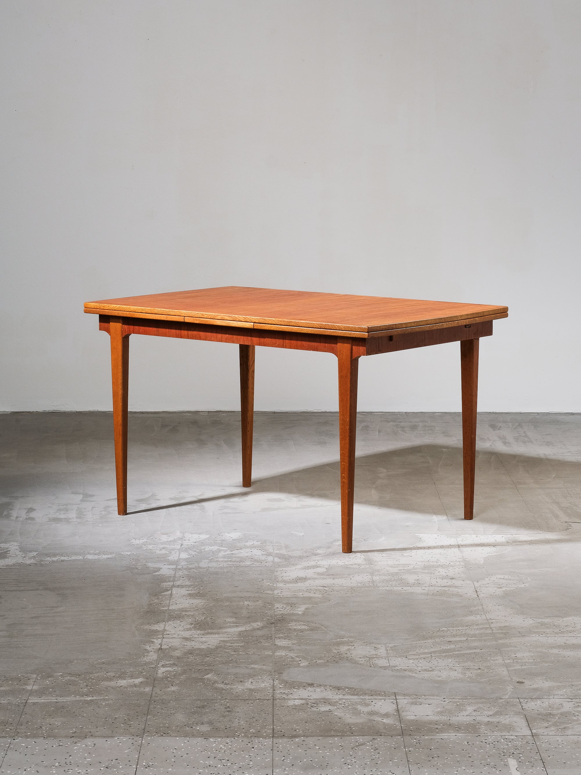 Scandinavian Teak & Oak Extendable Dining Table, 1960s