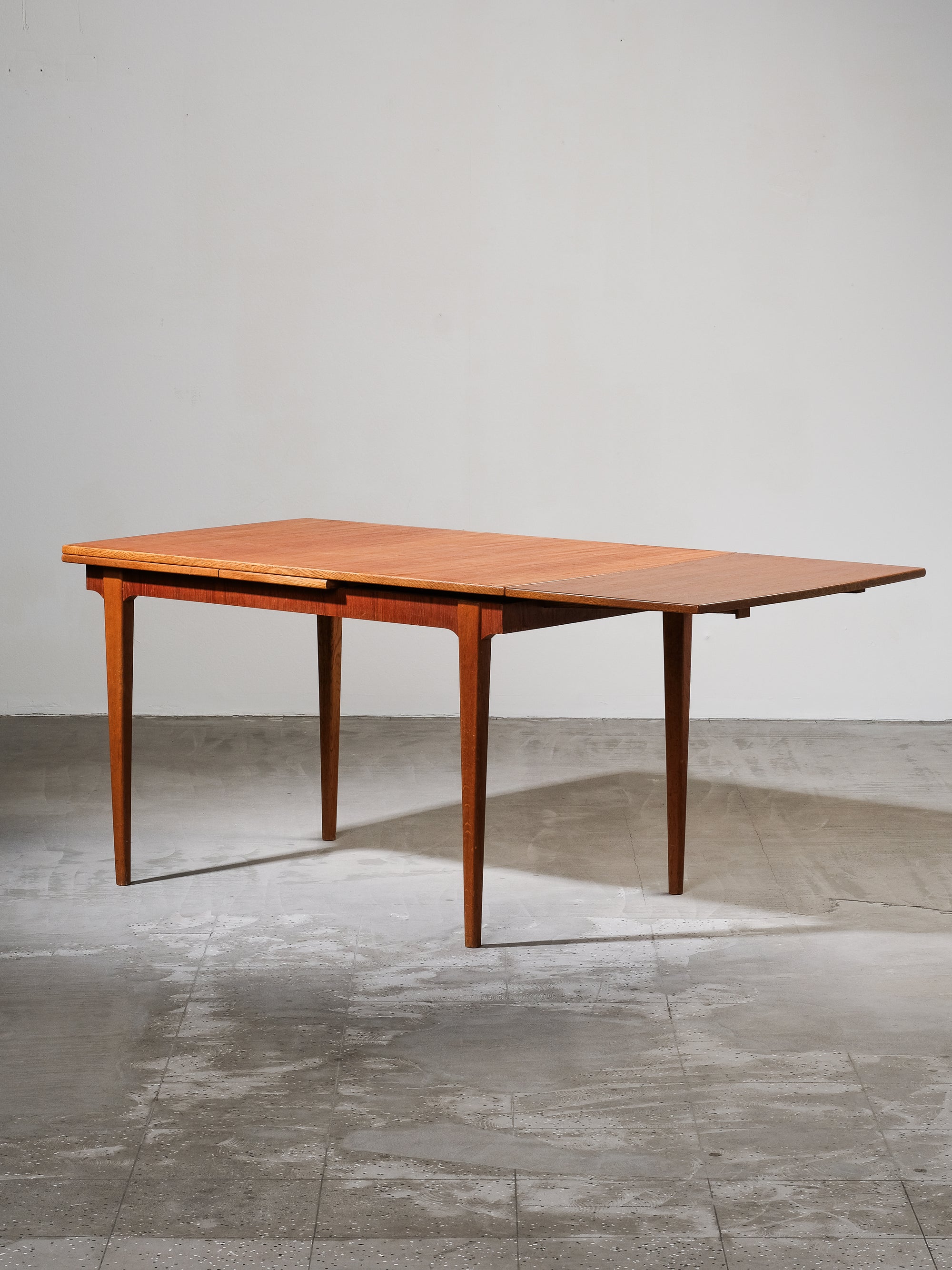 Scandinavian Teak & Oak Extendable Dining Table, 1960s