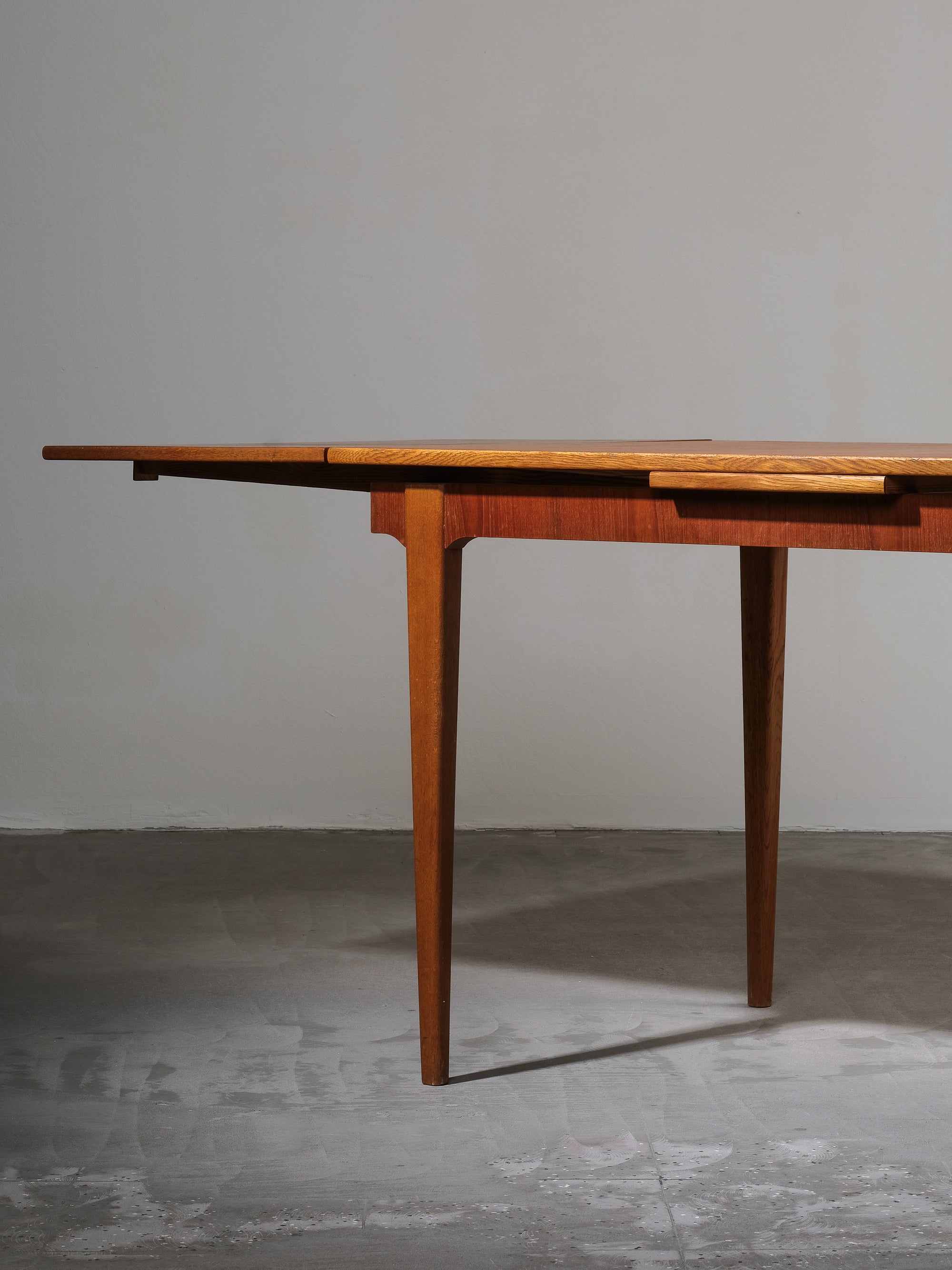 Scandinavian Teak & Oak Extendable Dining Table, 1960s