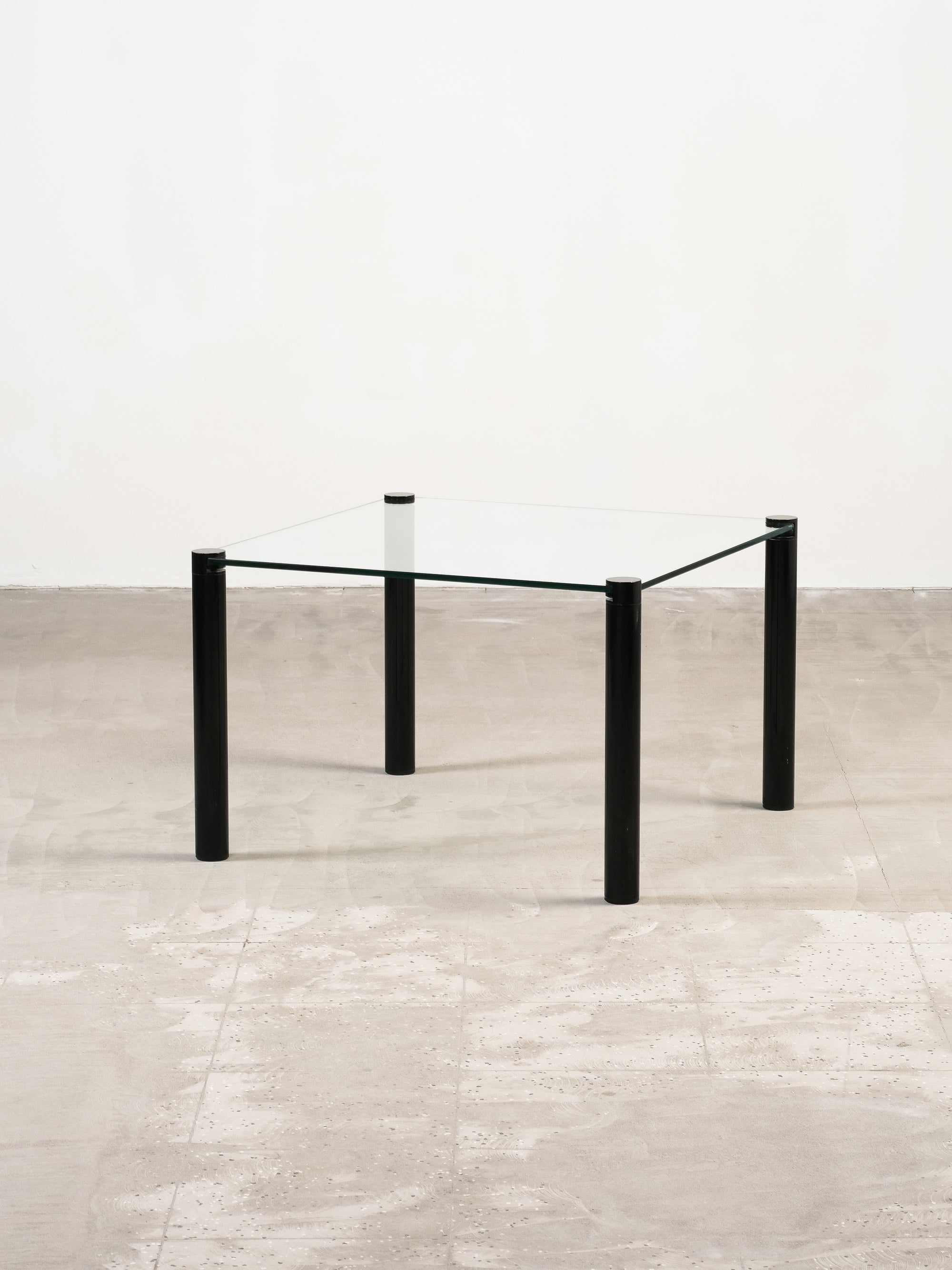 Black Metal & Glass Coffee Table, 1980s