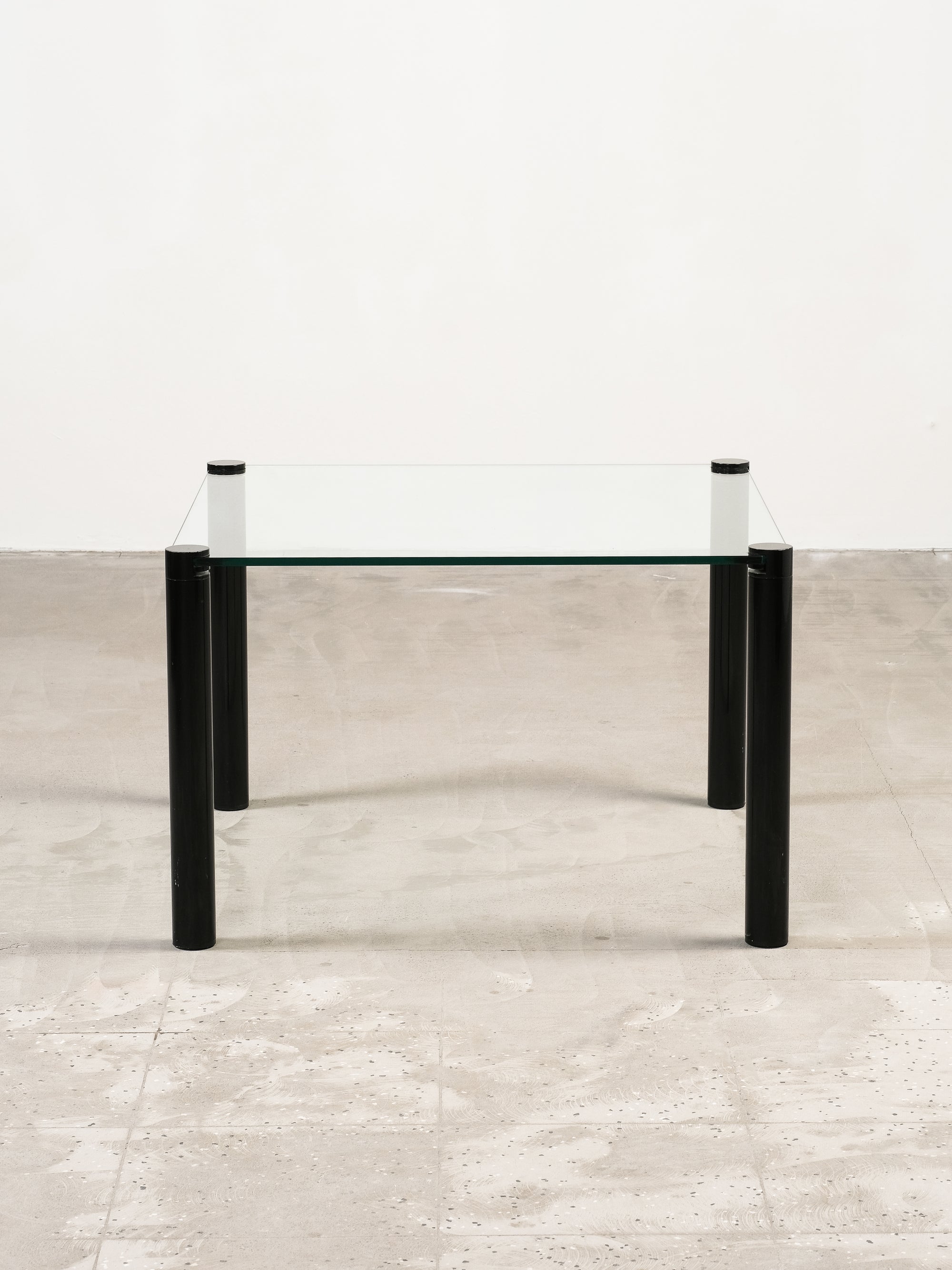 Black Metal & Glass Coffee Table, 1980s
