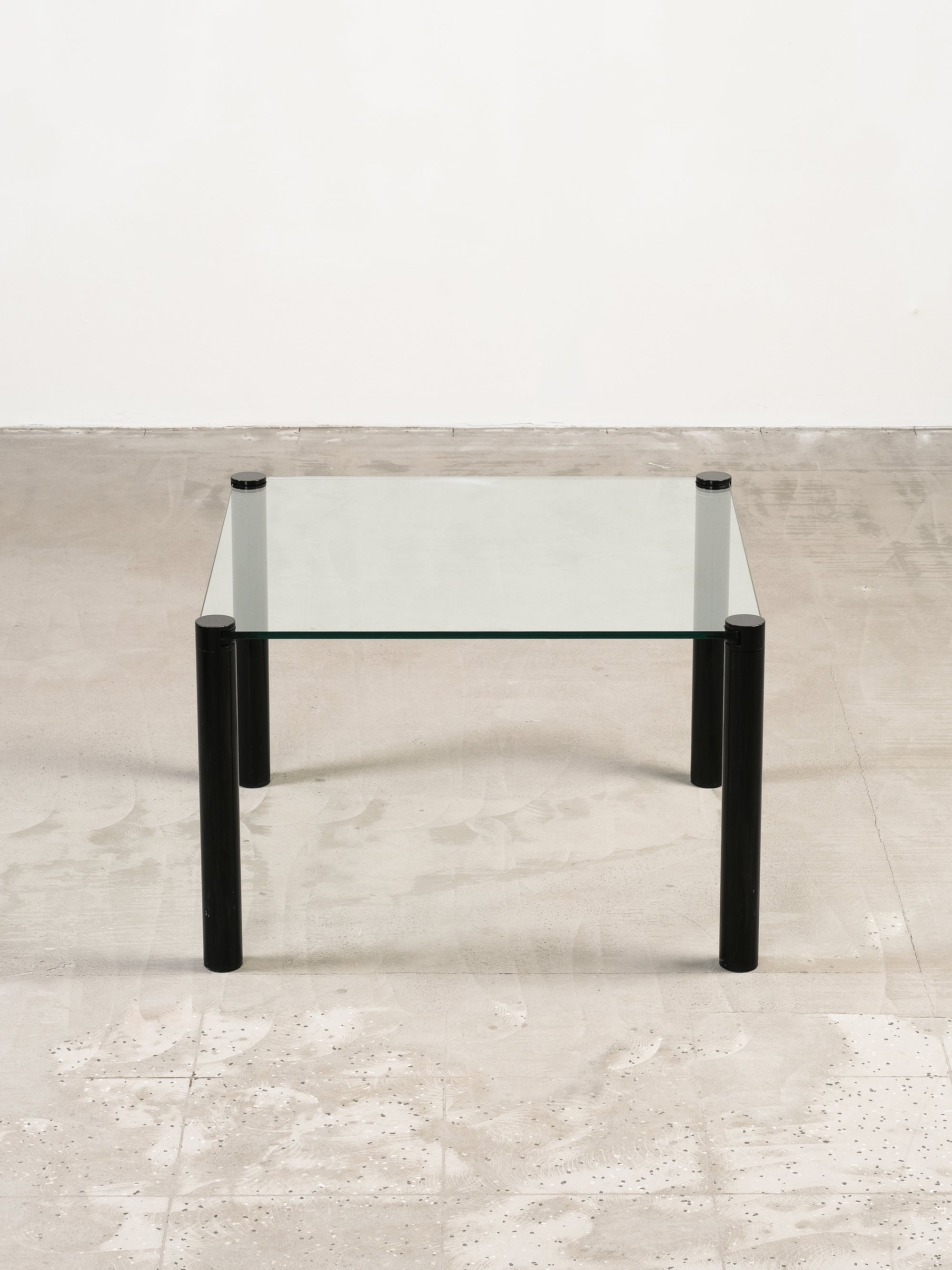 Black Metal & Glass Coffee Table, 1980s