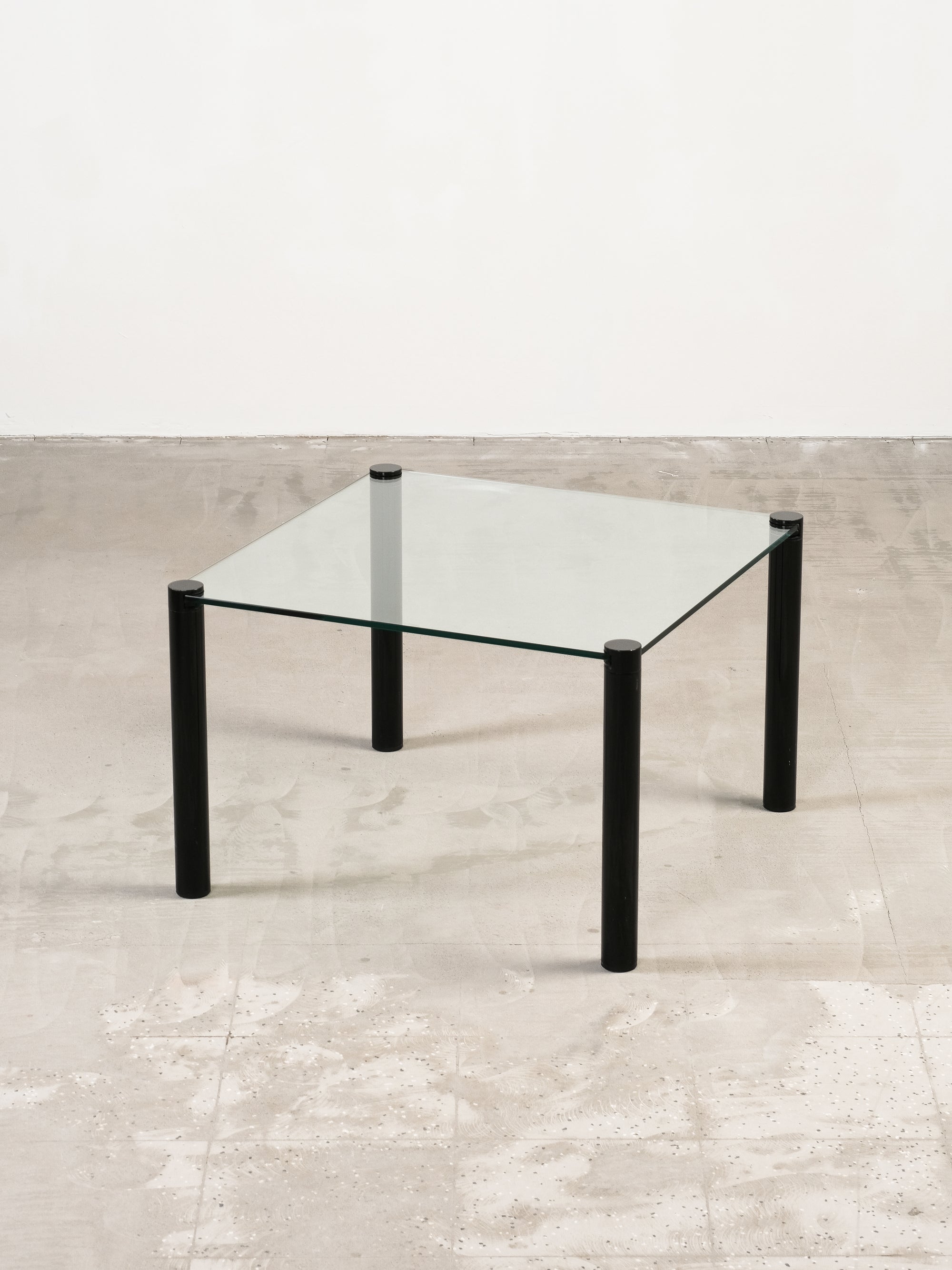 Black Metal & Glass Coffee Table, 1980s
