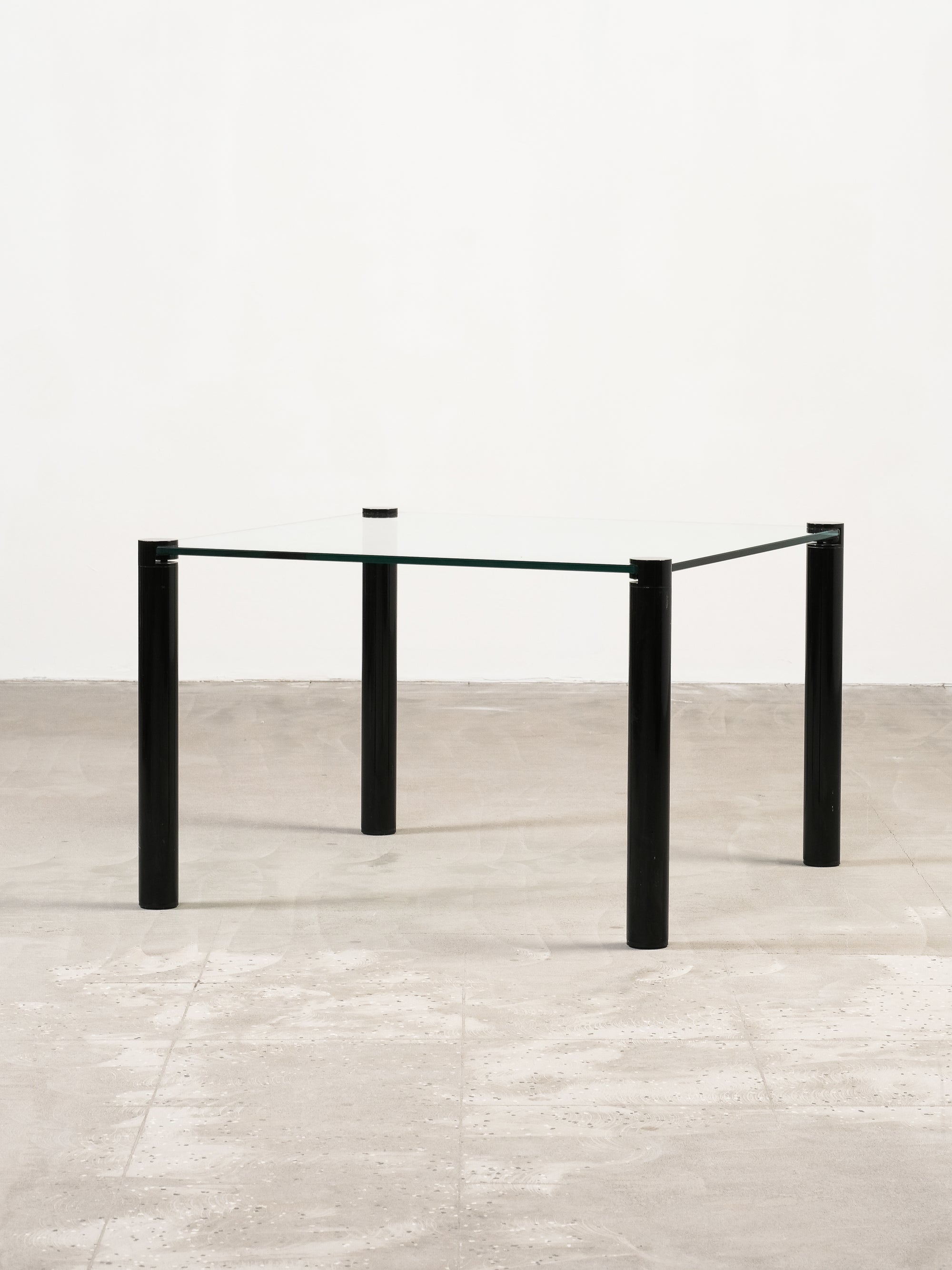 Black Metal & Glass Coffee Table, 1980s