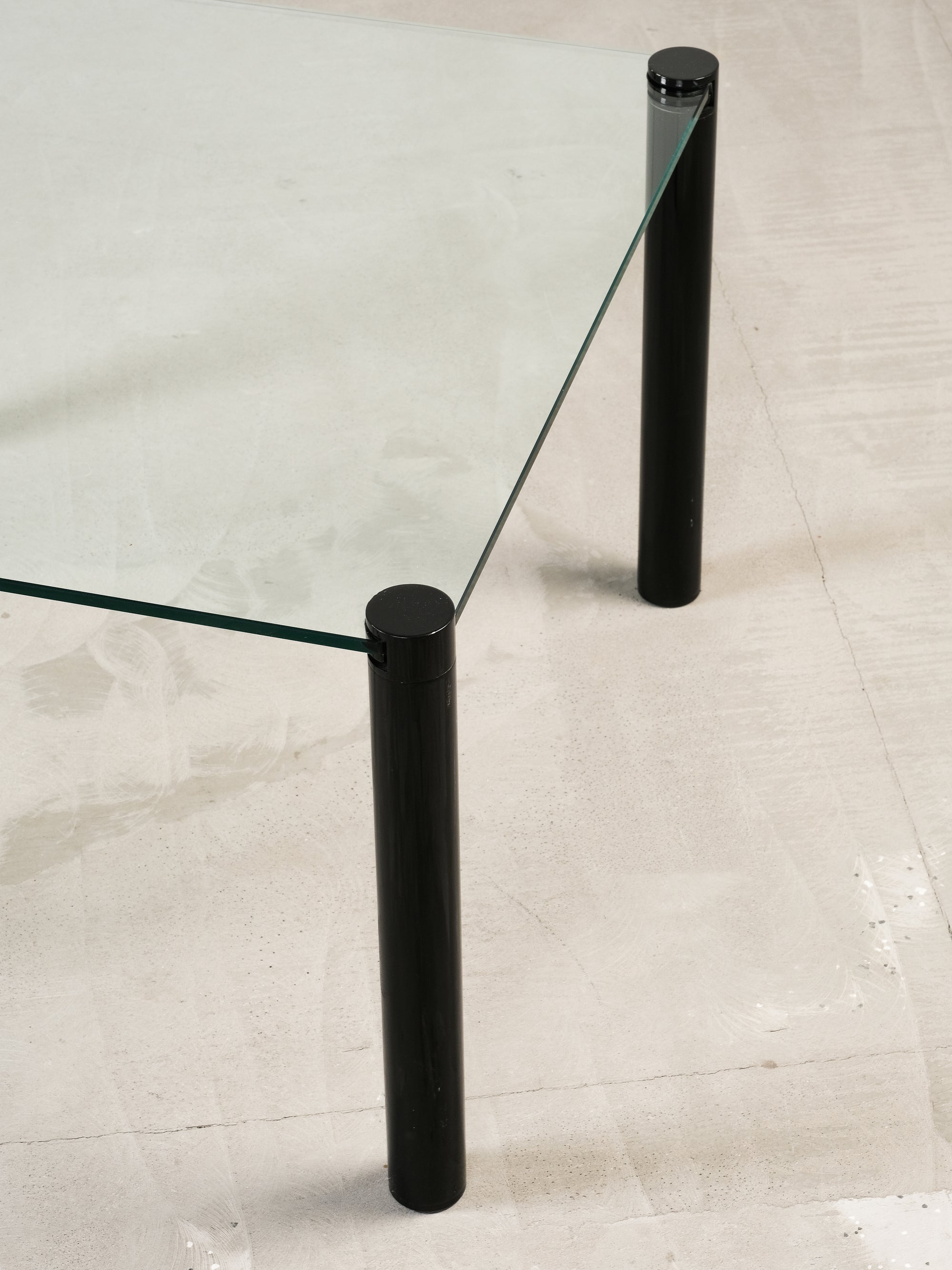 Black Metal & Glass Coffee Table, 1980s