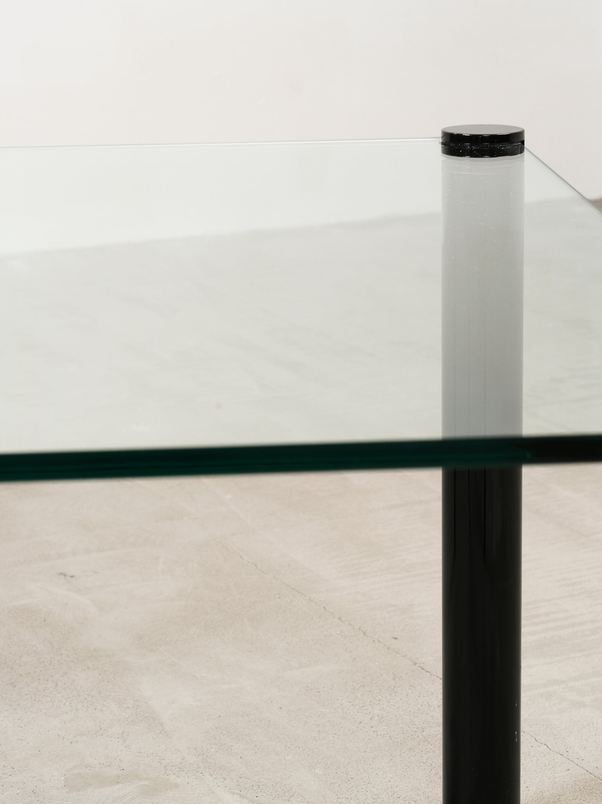 Black Metal & Glass Coffee Table, 1980s