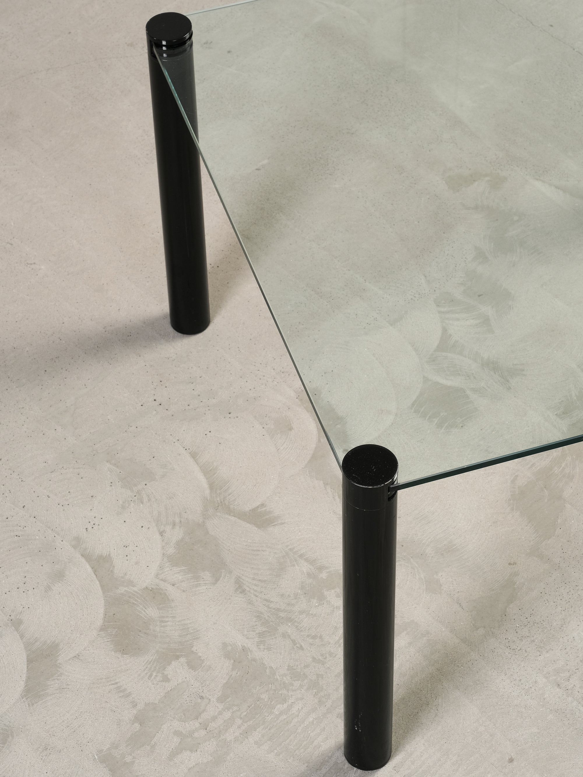 Black Metal & Glass Coffee Table, 1980s