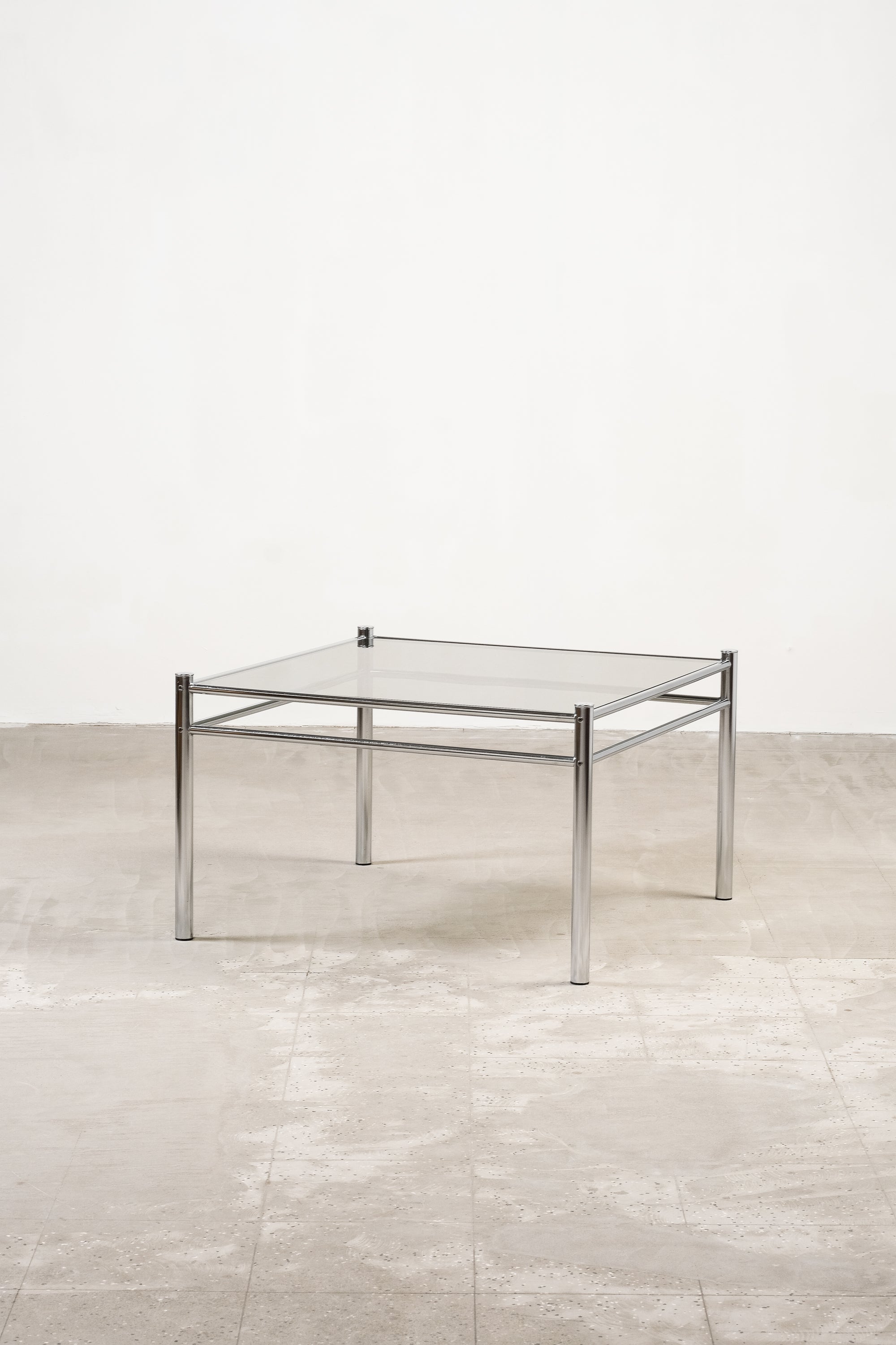 Vintage Chrome & Smoked Glass Coffee Table