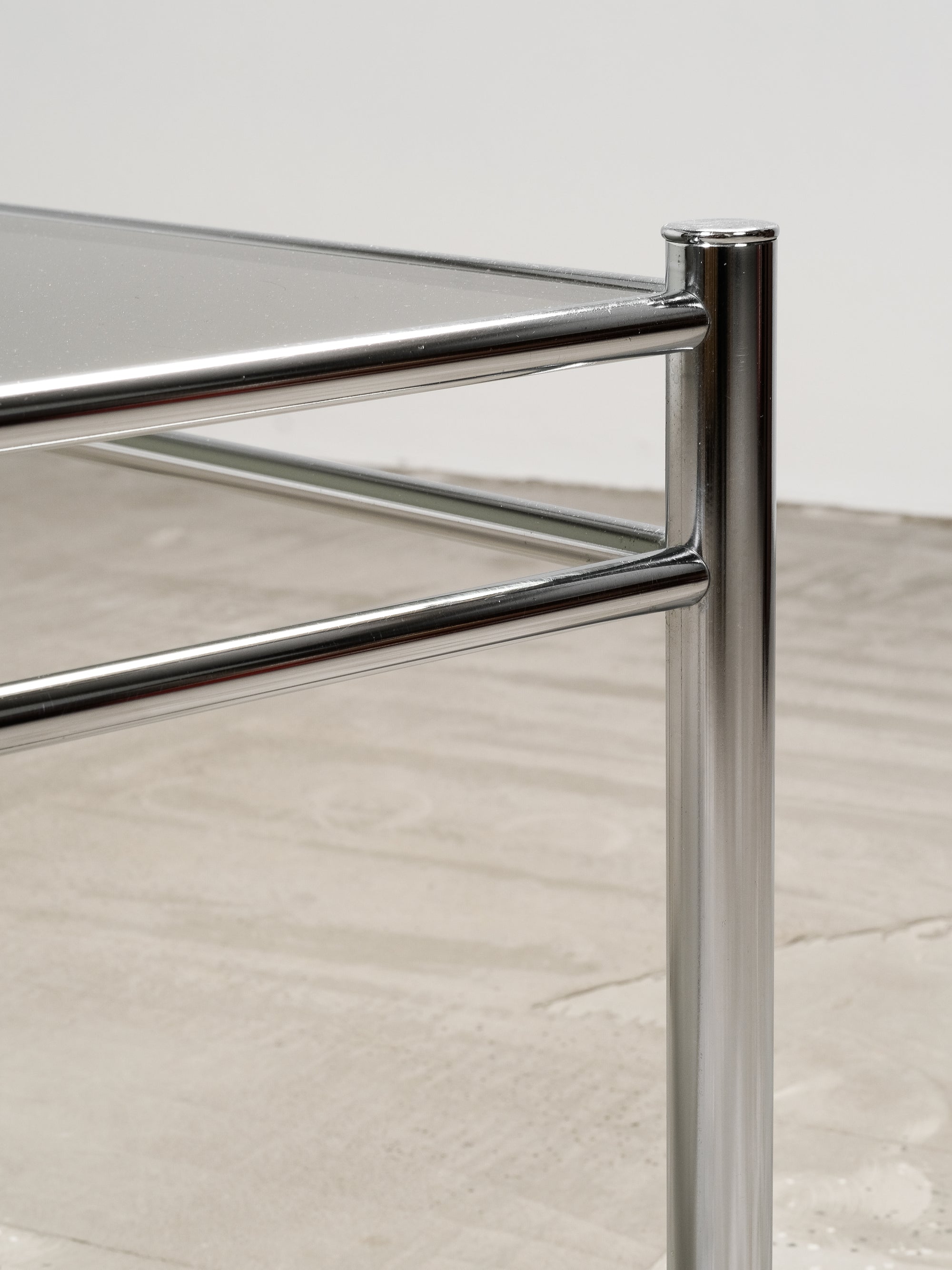 Vintage Chrome & Smoked Glass Coffee Table