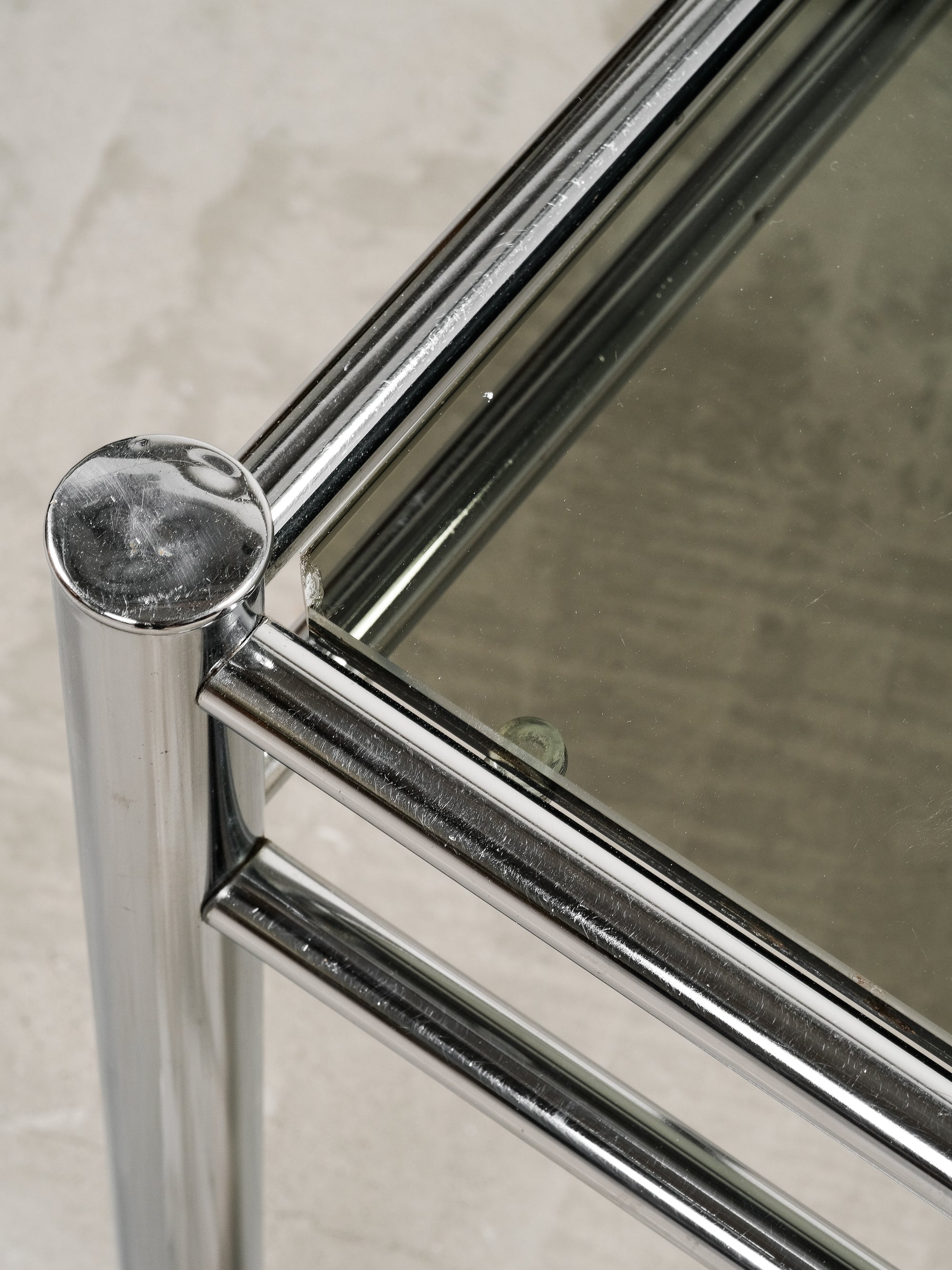 Vintage Chrome & Smoked Glass Coffee Table