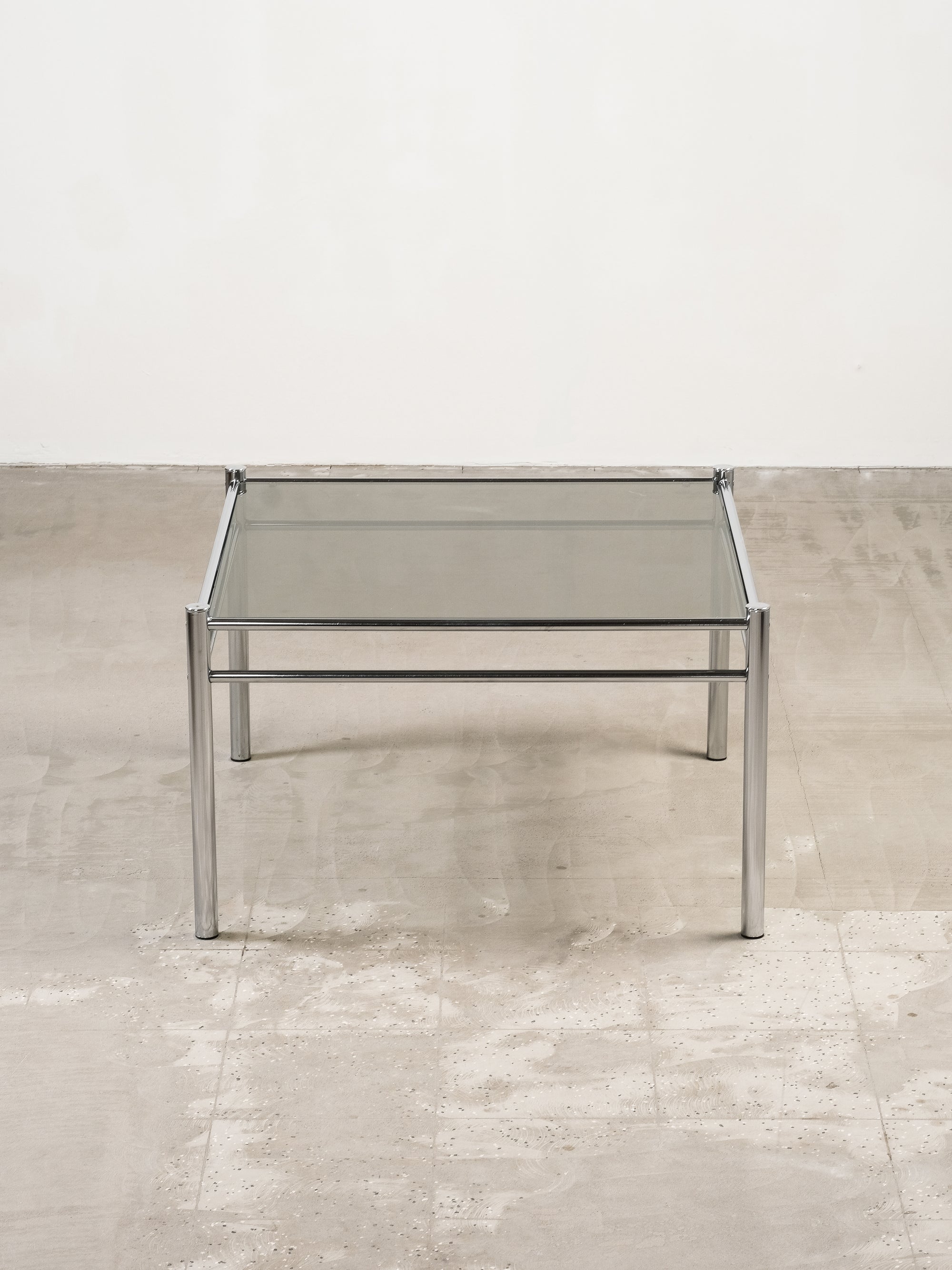 Vintage Chrome & Smoked Glass Coffee Table