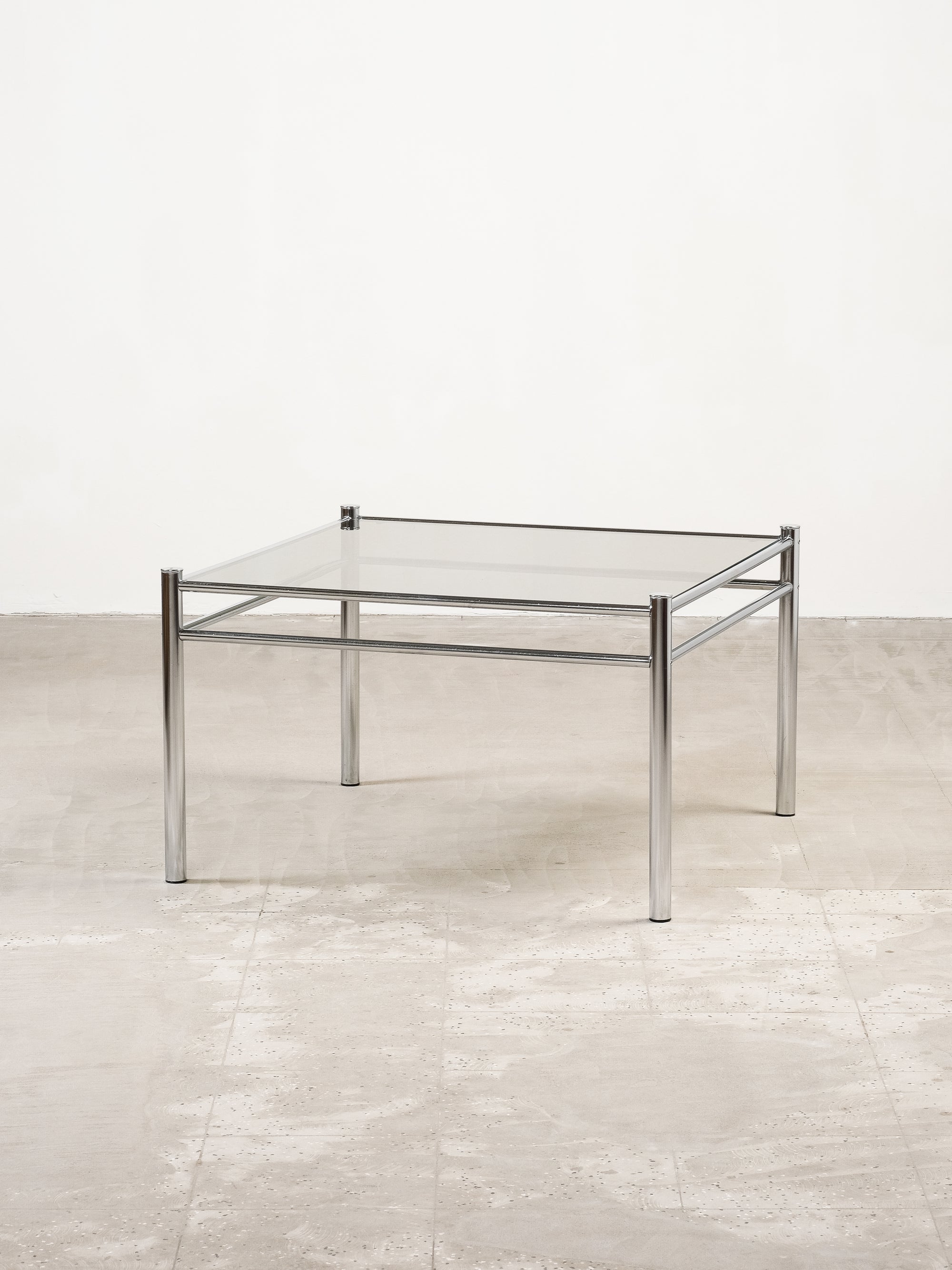 Vintage Chrome & Smoked Glass Coffee Table