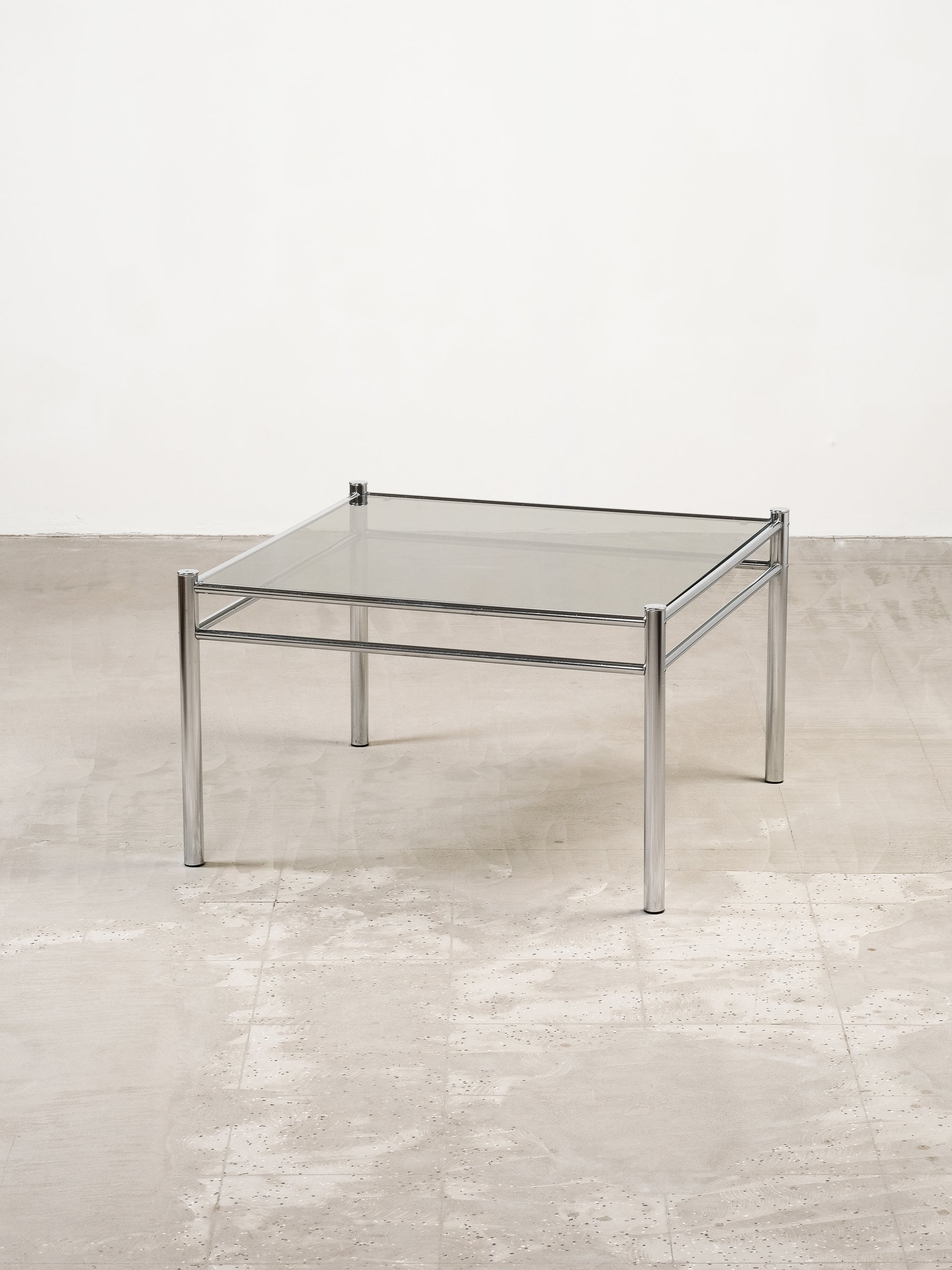 Vintage Chrome & Smoked Glass Coffee Table